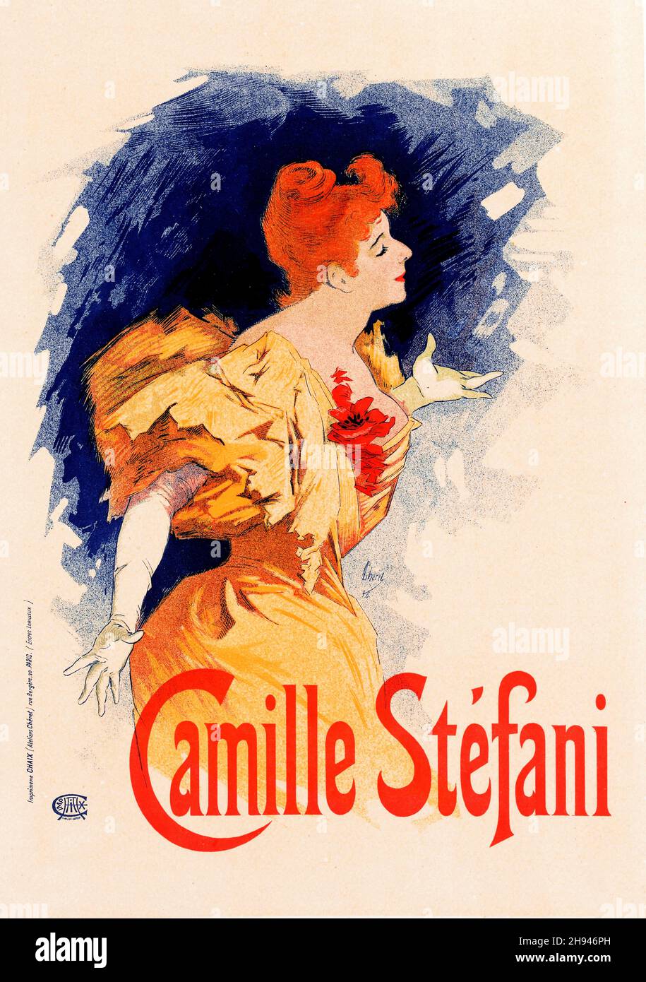 Camille Stéfani - 1897 - Poster art by Jules Chéret (1836-1932). French. Stock Photo