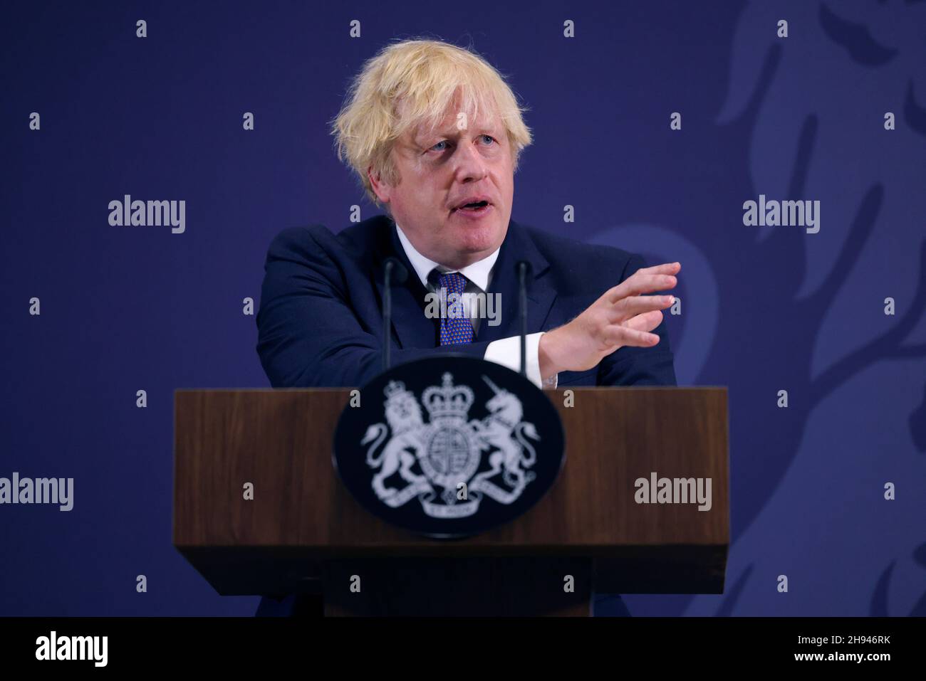 COVENTRY, ENGLAND, UK - 15 July 2021 - UK Prime Minister Boris Johnson Levelling Up Speech. The Prime Minister Boris Johnson visits UKBIC to deliver a Stock Photo