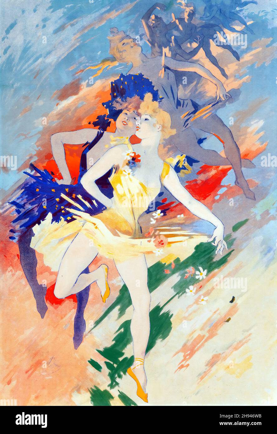 La Danse, Poster art by Jules Chéret (1836-1932). French. 1900. Stock Photo