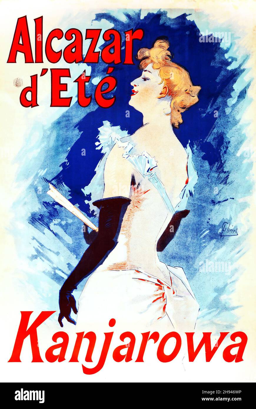 Alcazar d'Ete - Kanjarowa, 1891 - Poster art by Jules Chéret (1836-1932). French. Stock Photo