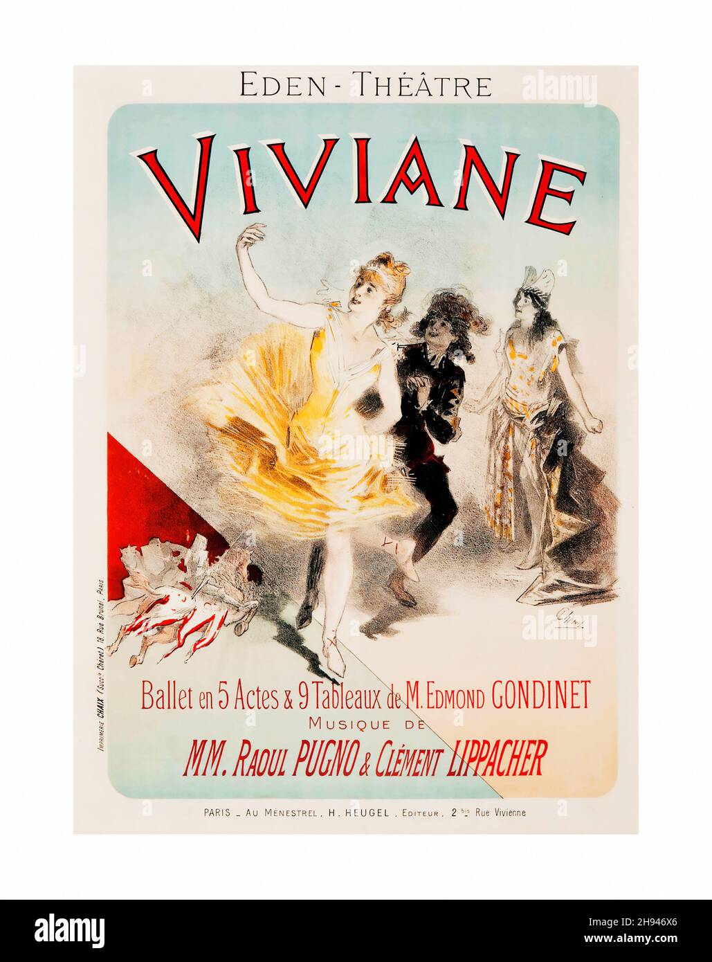 Viviane, Eden-Theatre - Poster art by Jules Chéret (1836-1932). French. Stock Photo