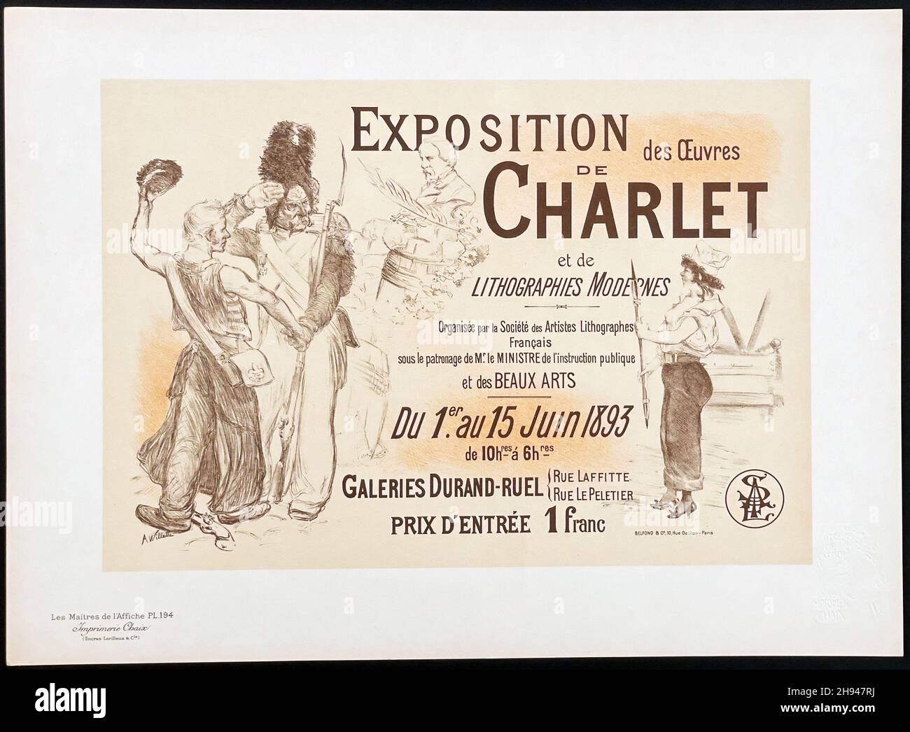 Exposition De Charlet Les Maitres De L'Affiche Plate #194, Artist:  Adolphe Willette. 1899. Stock Photo
