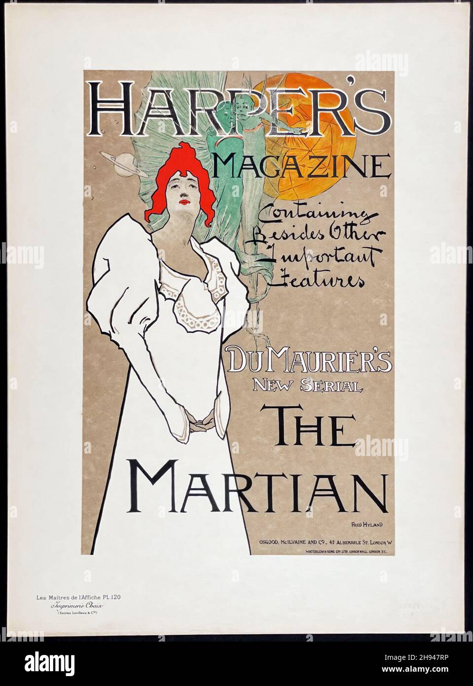 Fred Hyland - Harper's Magazine cover: The Martian - (Les Maîtres de l'Affiche), 'Du Maurier's New Serial'.1897. Stock Photo
