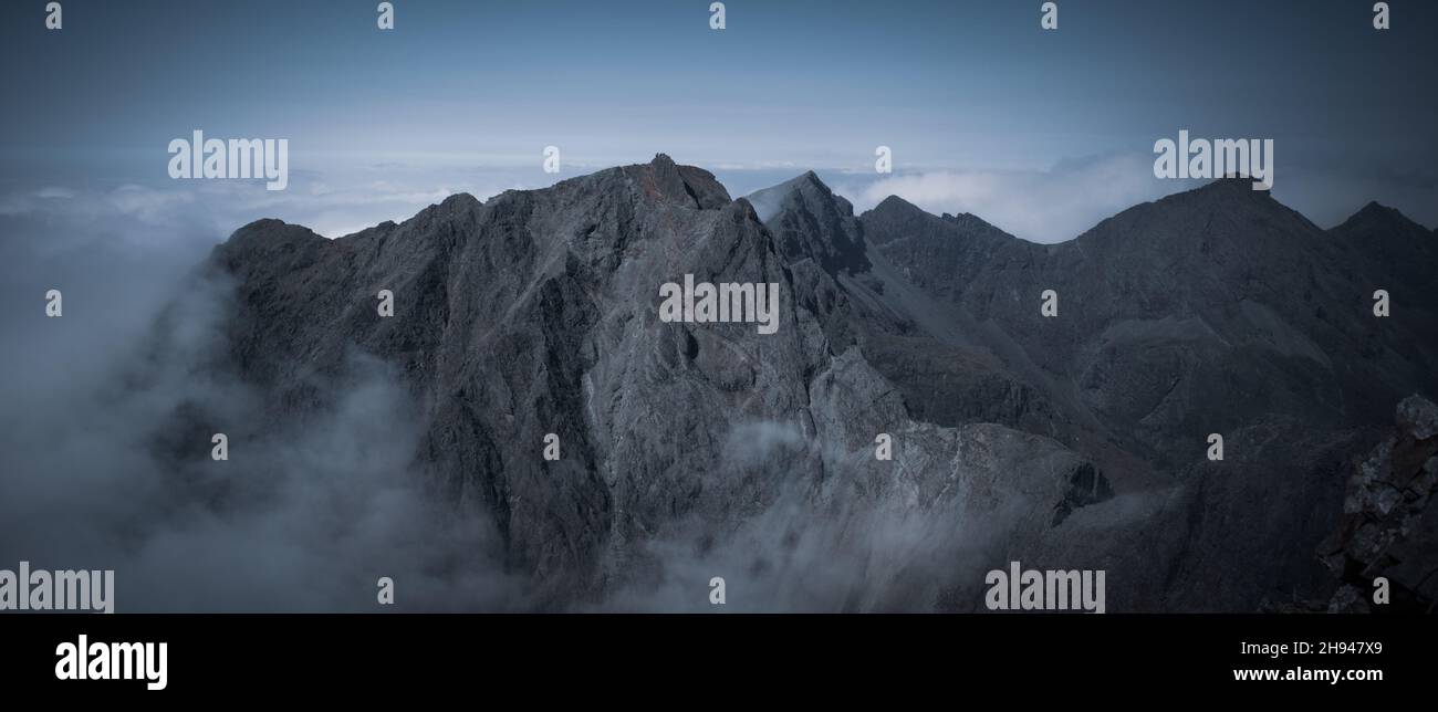 Inaccessible Pinnacle, Cuillin Ridge, Isle of Skye Stock Photo