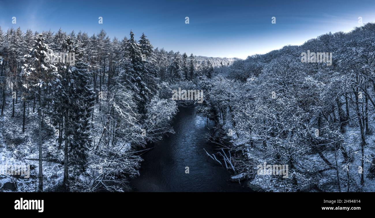 Nidd Gorge in Winter, North Yorkshire Stock Photo
