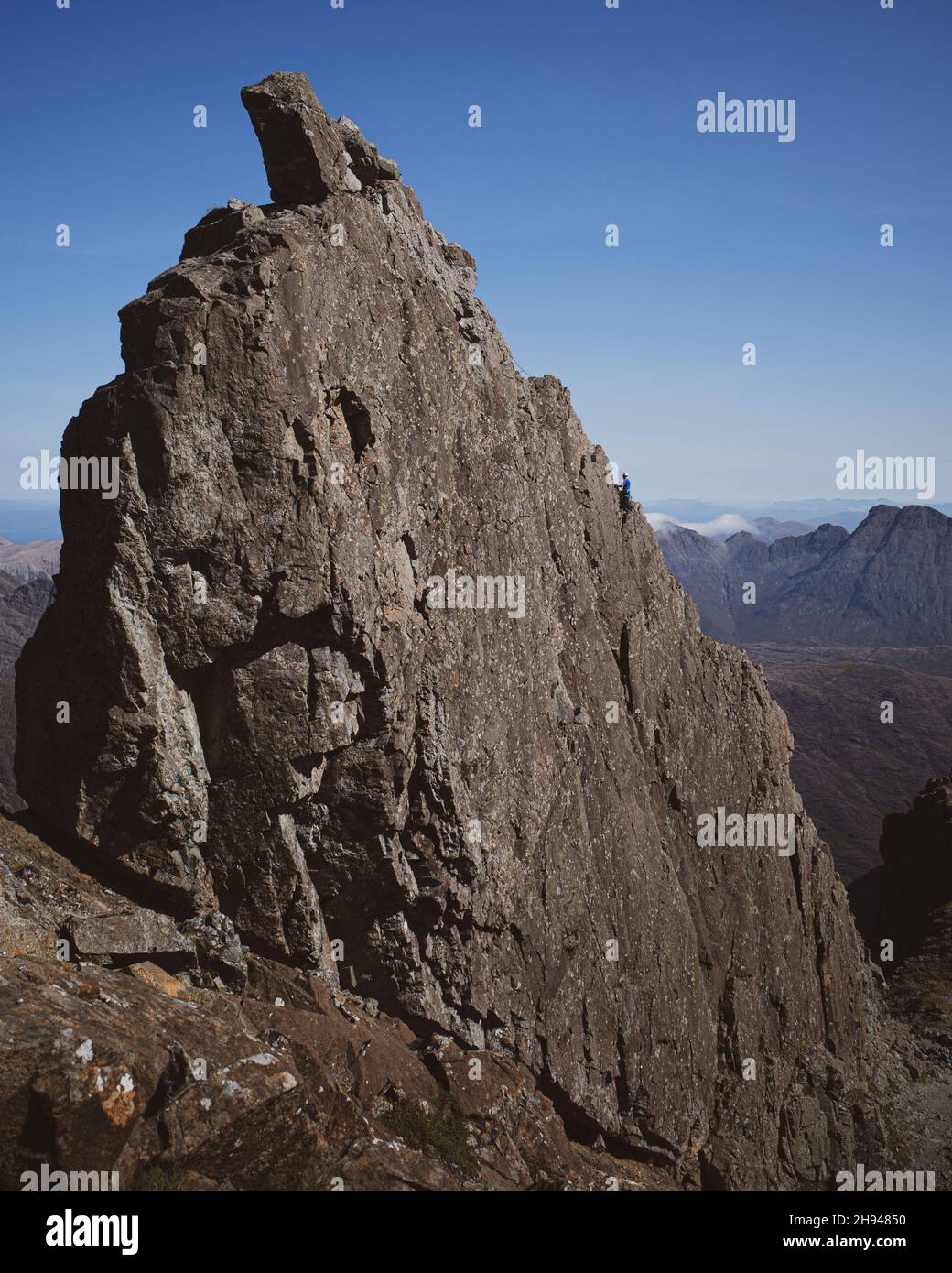 The Inaccessible Pinnacle, Cuillin Mountains, Isle of Skye Stock Photo