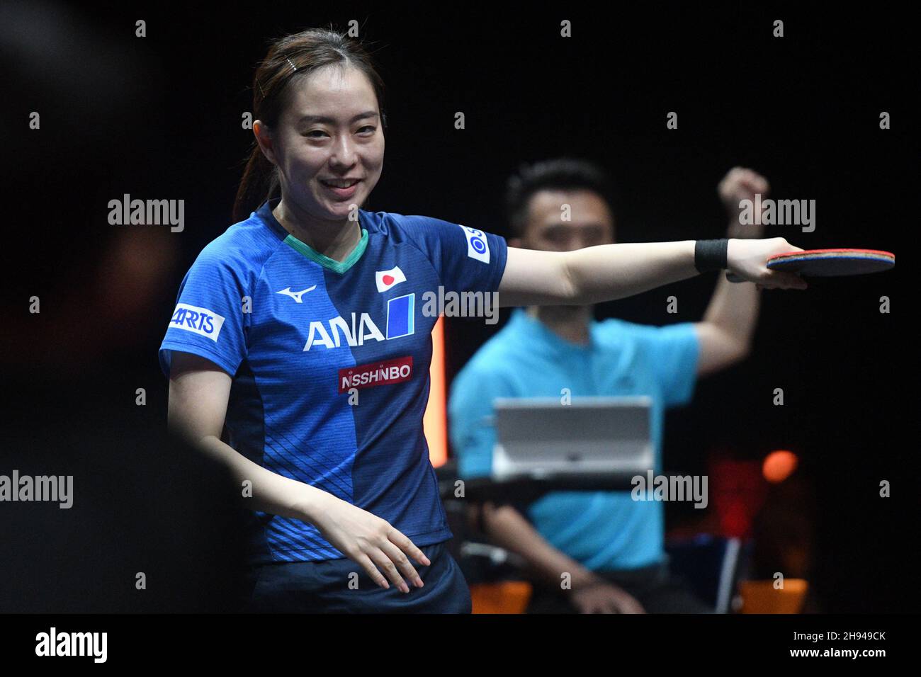 Singapore. 4th Dec, 2021. Ishikawa Kasumi of Japan reacts during the