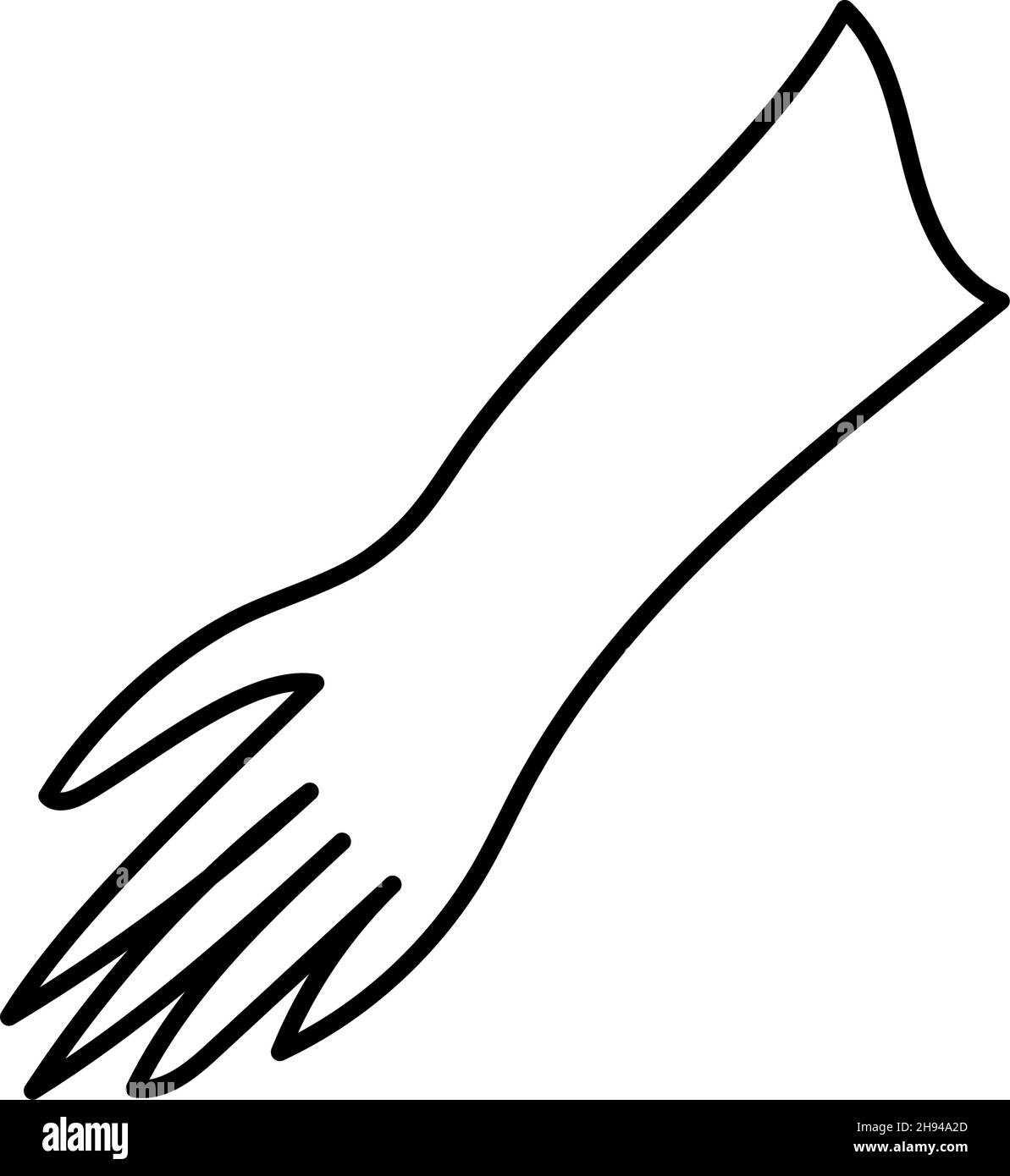 Gloves thin line icon. doodle style hand drawn. Garden glove vector illustration isolated on white. Stock Vector