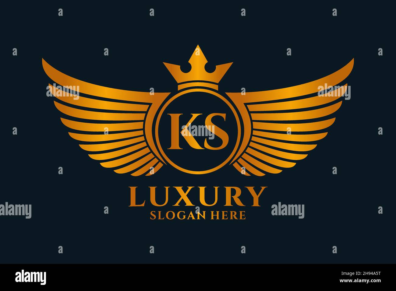 Luxury royal wing Letter KS crest Gold color Logo vector, Victory logo ...