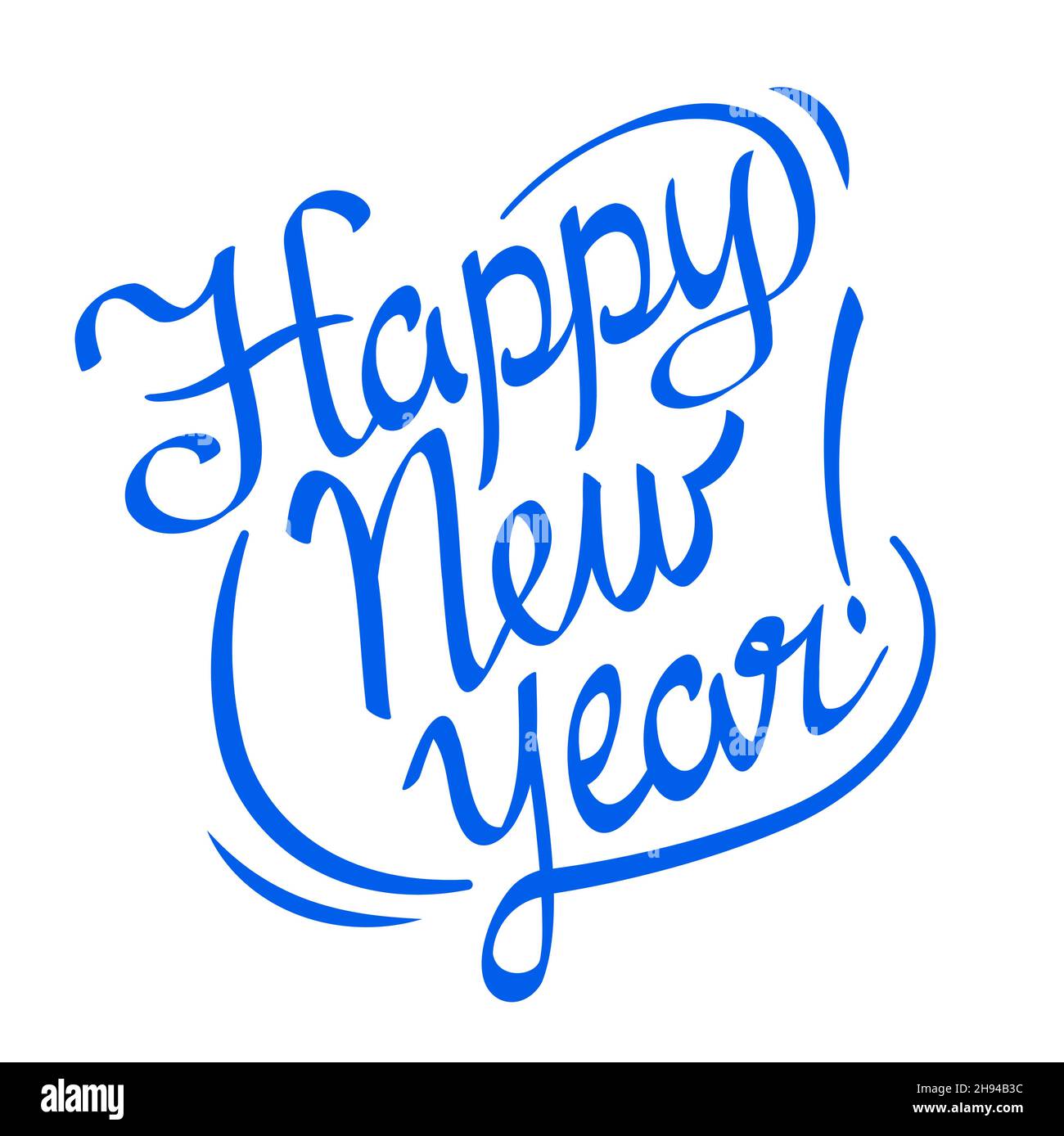 Happy New Year lettering Illustration and calligraphy text Stock Vector