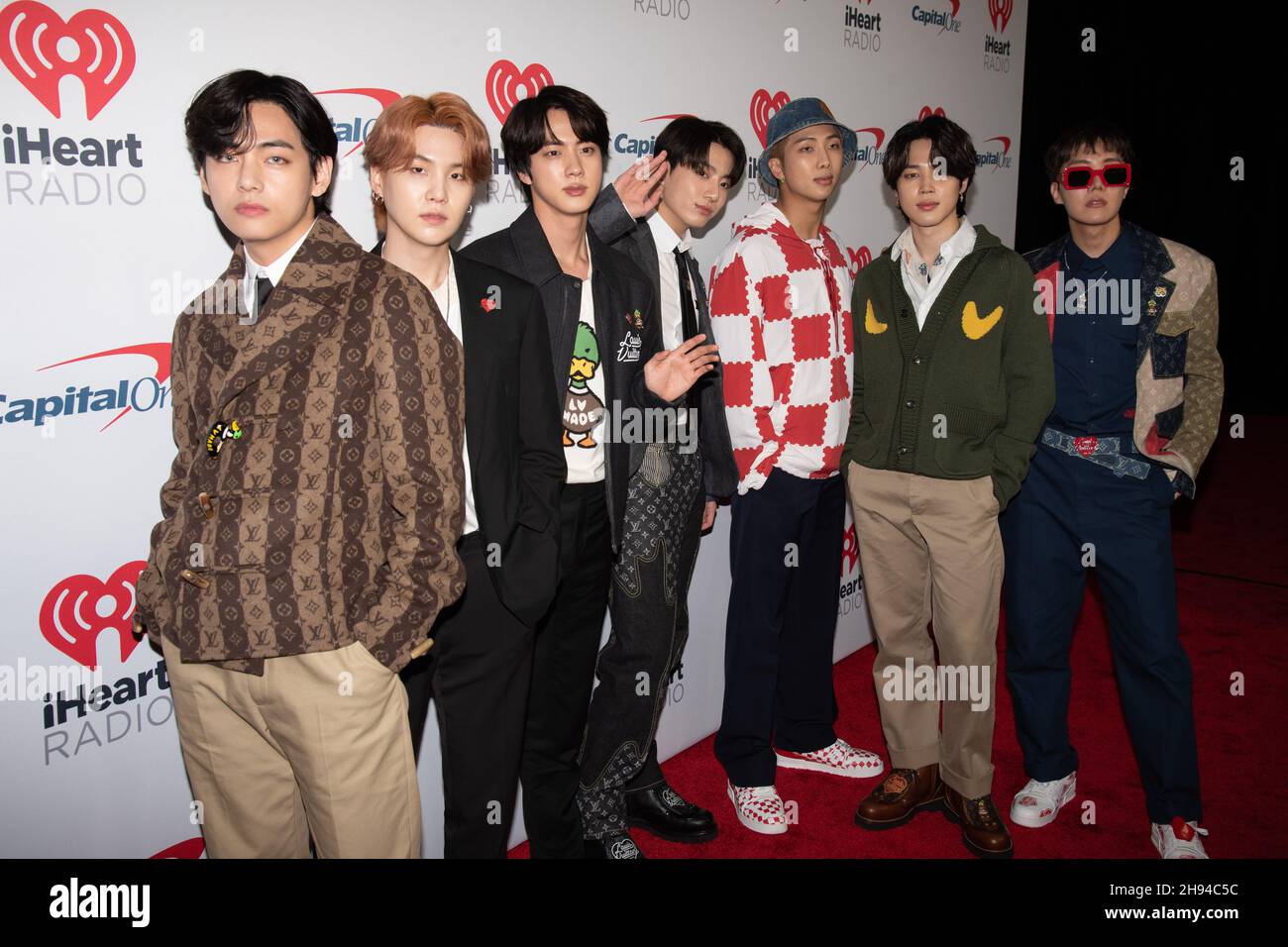 December 3, 2021, Los Angeles, California, USA: (L-R) V, Suga, Jin ...