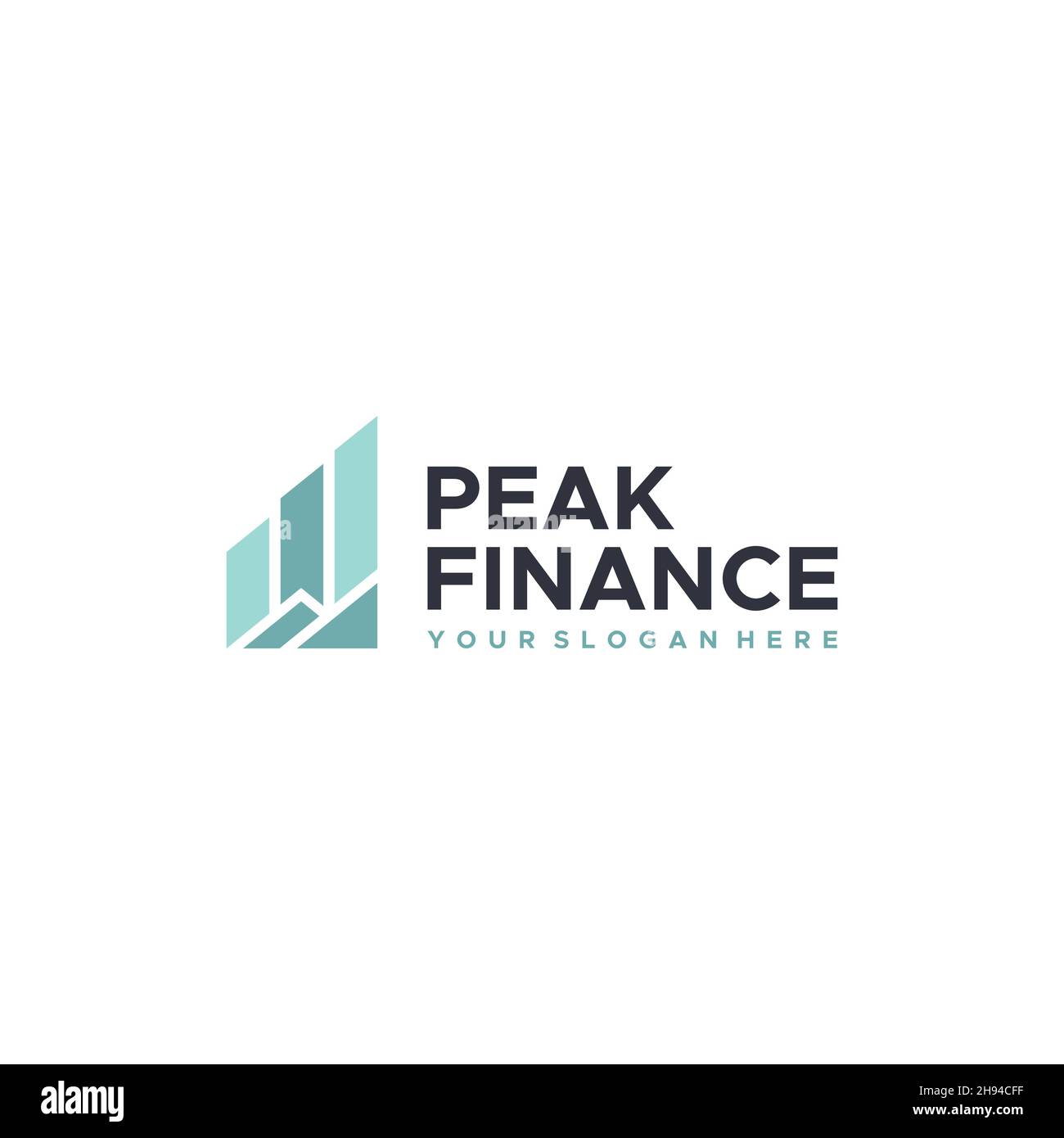 minimalist PEAK FINANCIAL increase logo design Stock Vector
