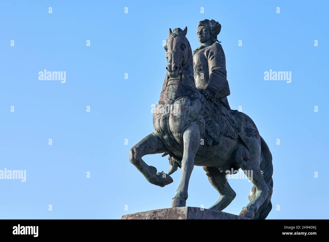 Baltiysk, Russia - 07.30.2021 - Monument to Empress Elizabeth Petrovna in Baltiysk city. Part of historical complex Elizabeth Fort. Monument on Baltic Stock Photo