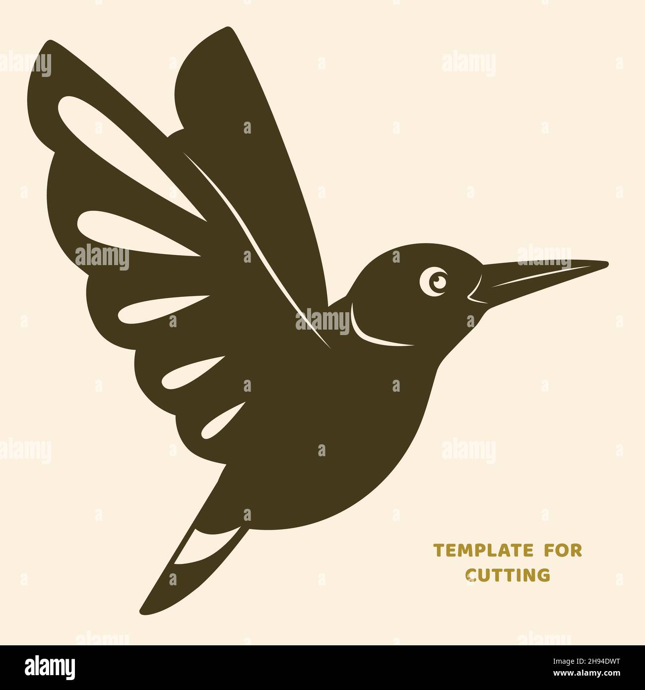 Template for laser cutting, wood carving, paper cut. Silhouettes for