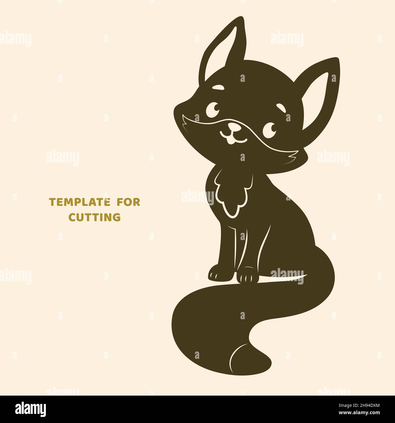 Template for laser cutting, wood carving, paper cut. Silhouettes for