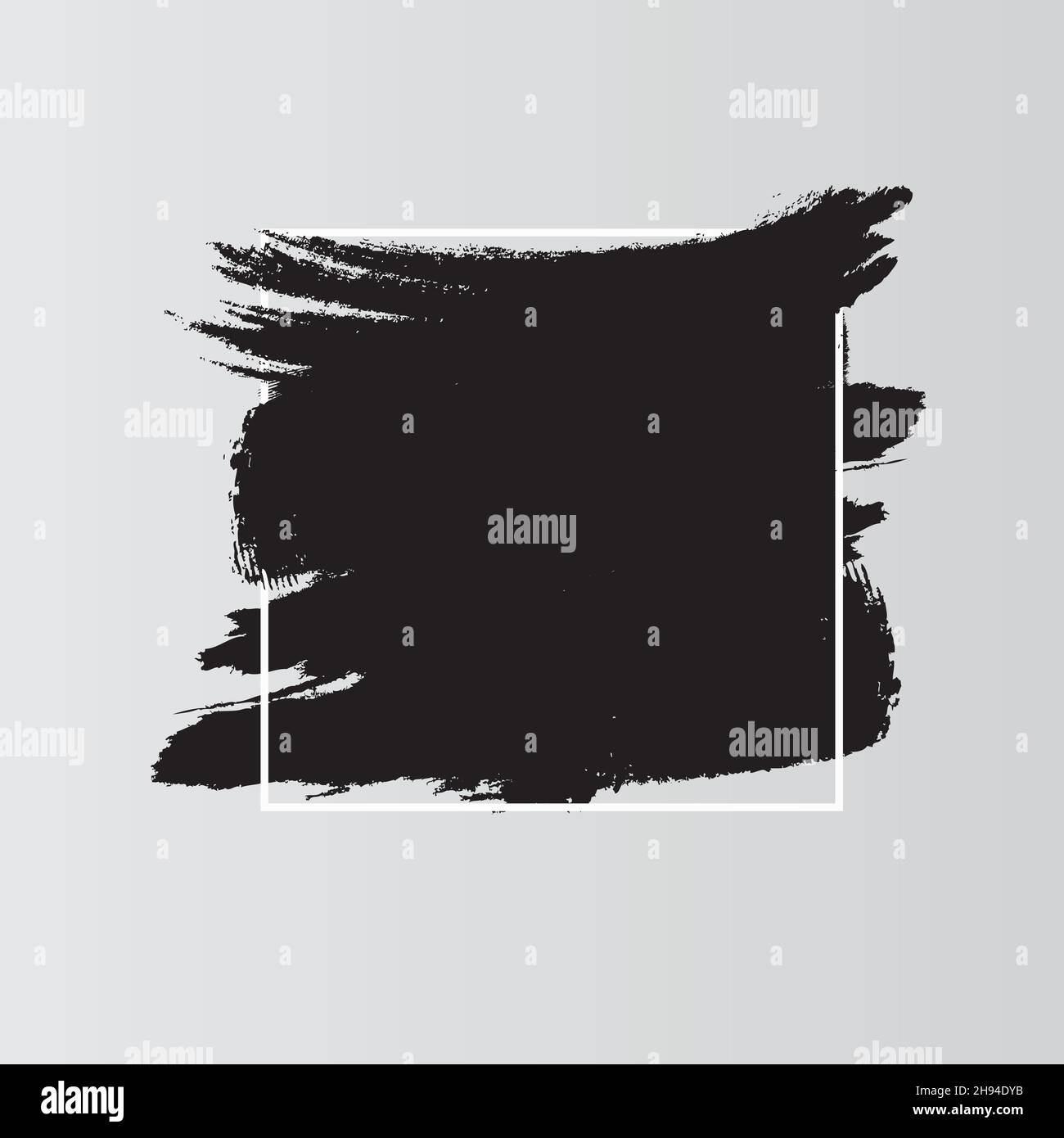 Abstract background. Ink brush strokes with frame, illustration. Stock Vector
