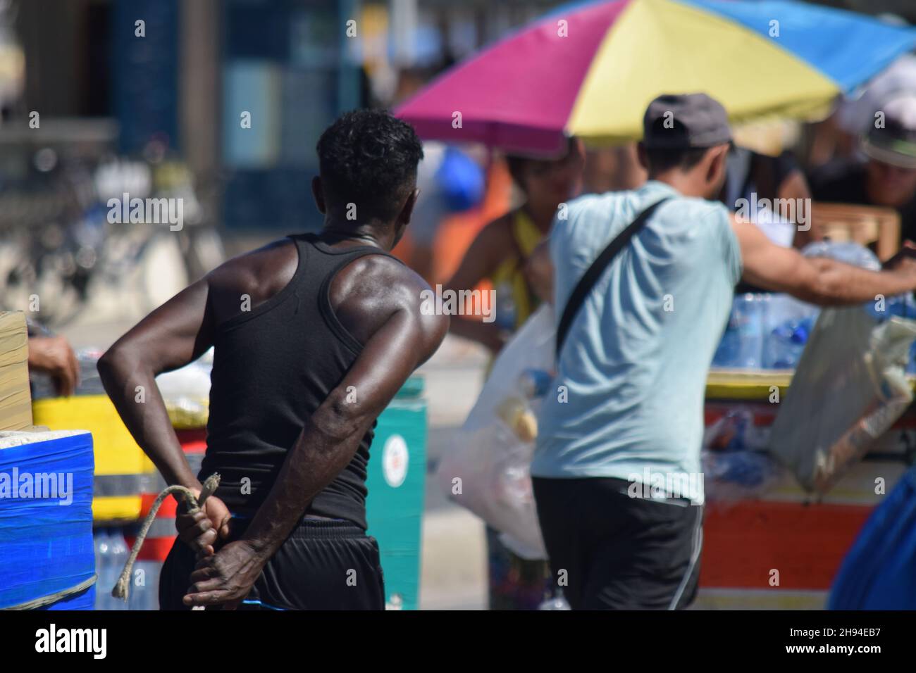 Working In Rio Rio de Janeiro People Working at the beach Stock Photo - Alamy
