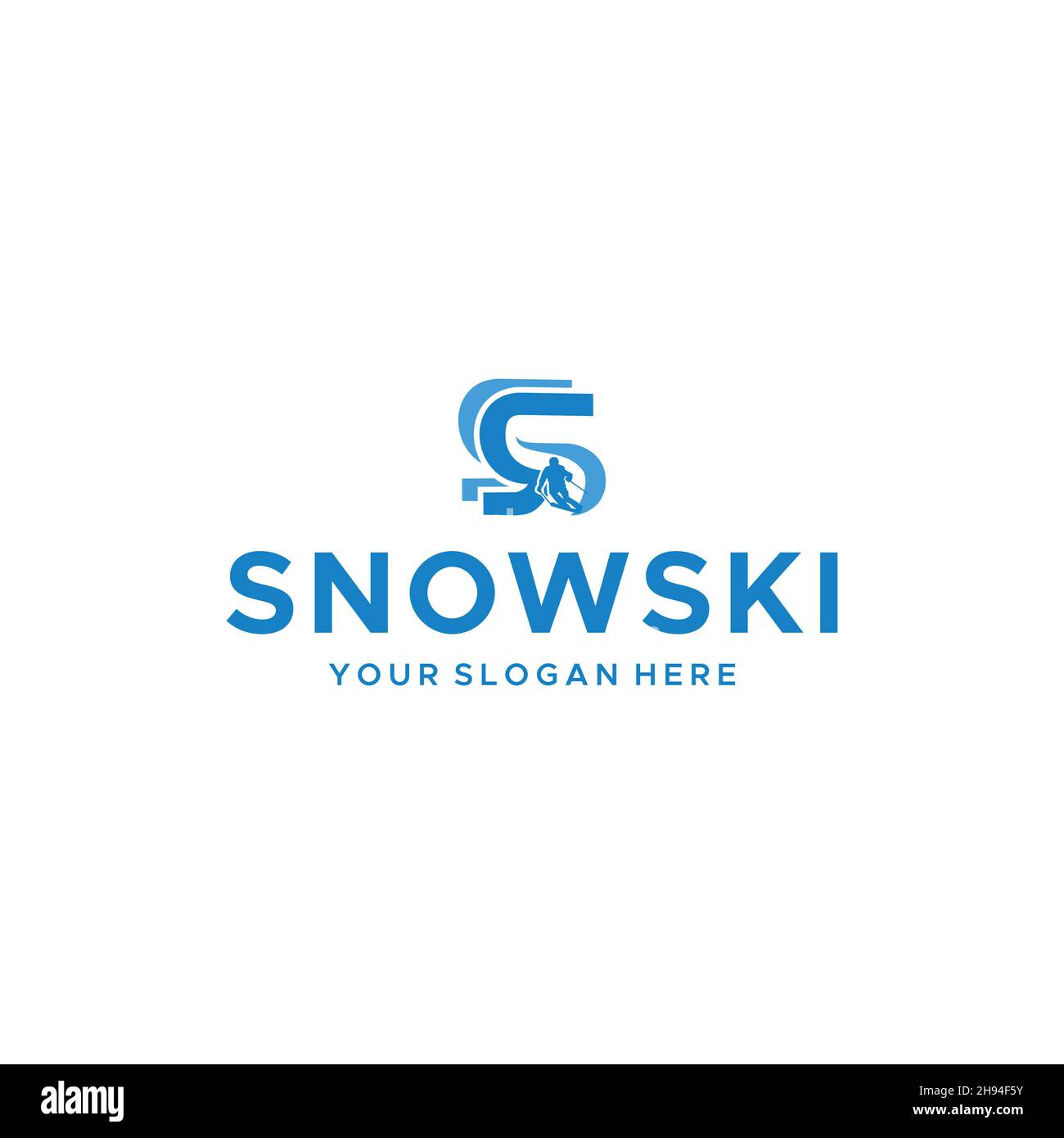 flat letter mark initial S SNOWSKI Logo design Stock Vector Image & Art ...