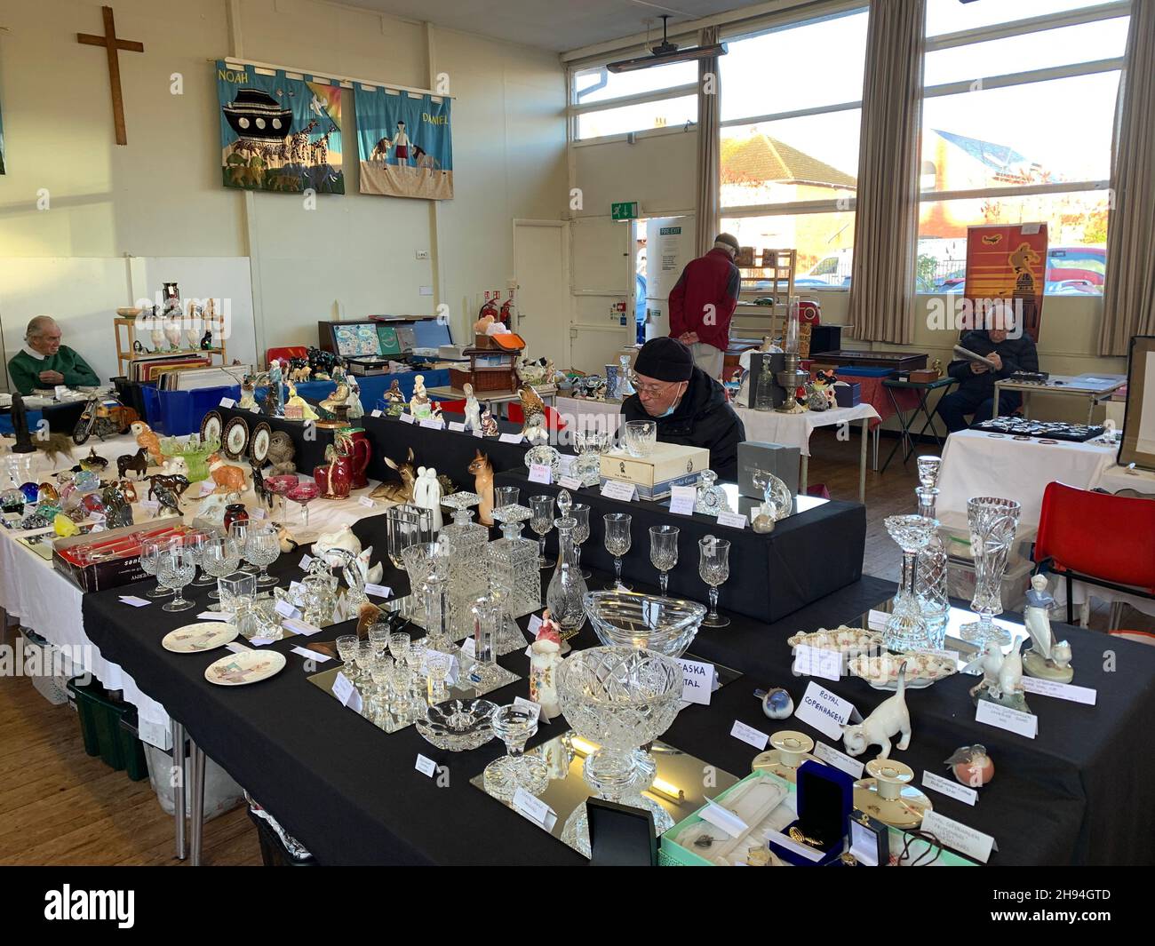 antique market Northampton UK glass ornament ornaments stallholder