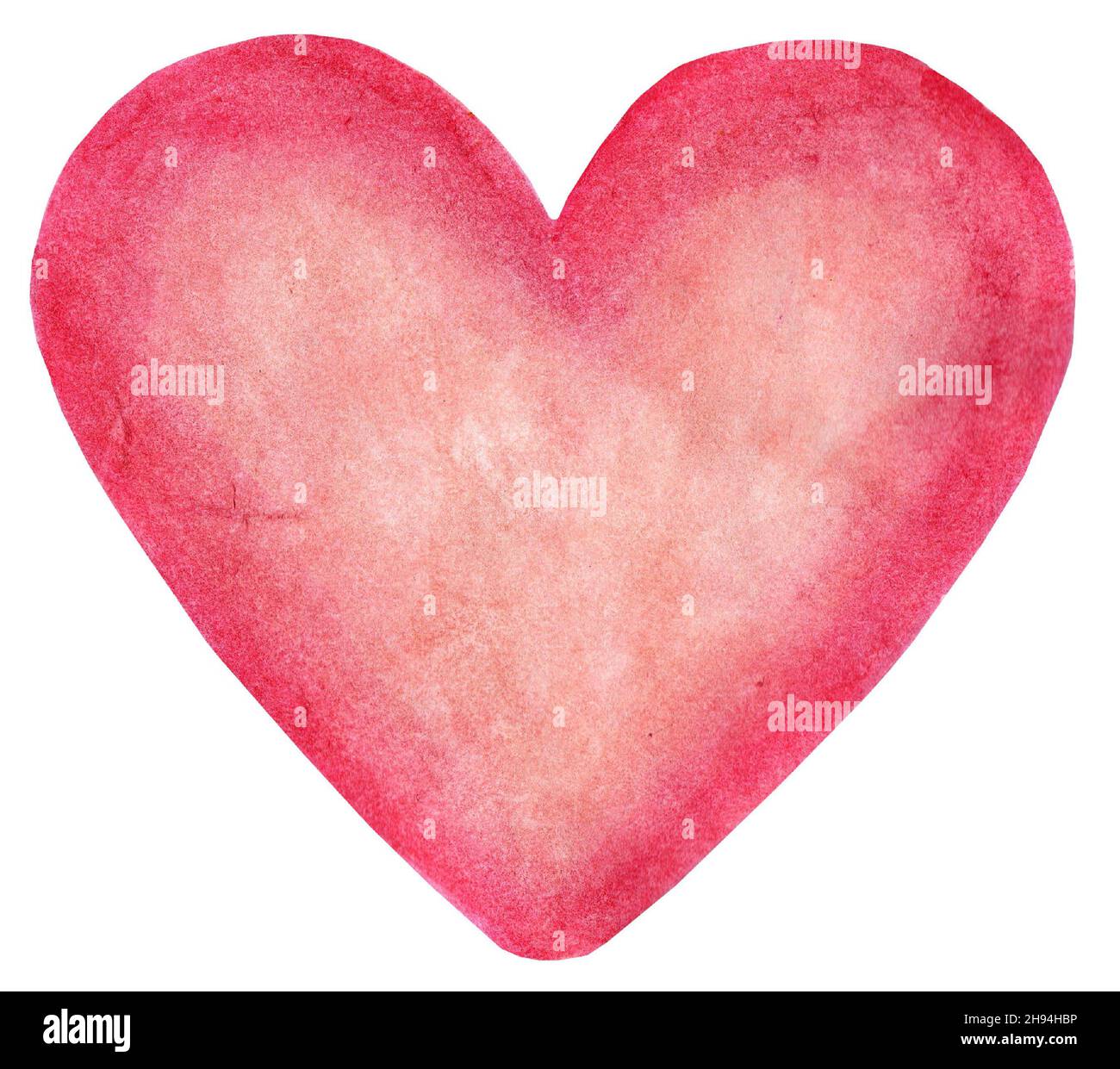 Pink heart. And isolated on a white background. Gentle illustration ...