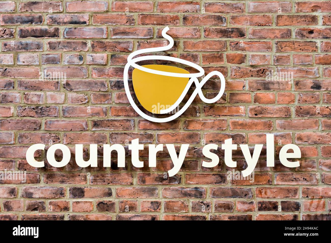 Sign or logo of a Country Style coffee shop. Nov. 22, 2021 Stock Photo