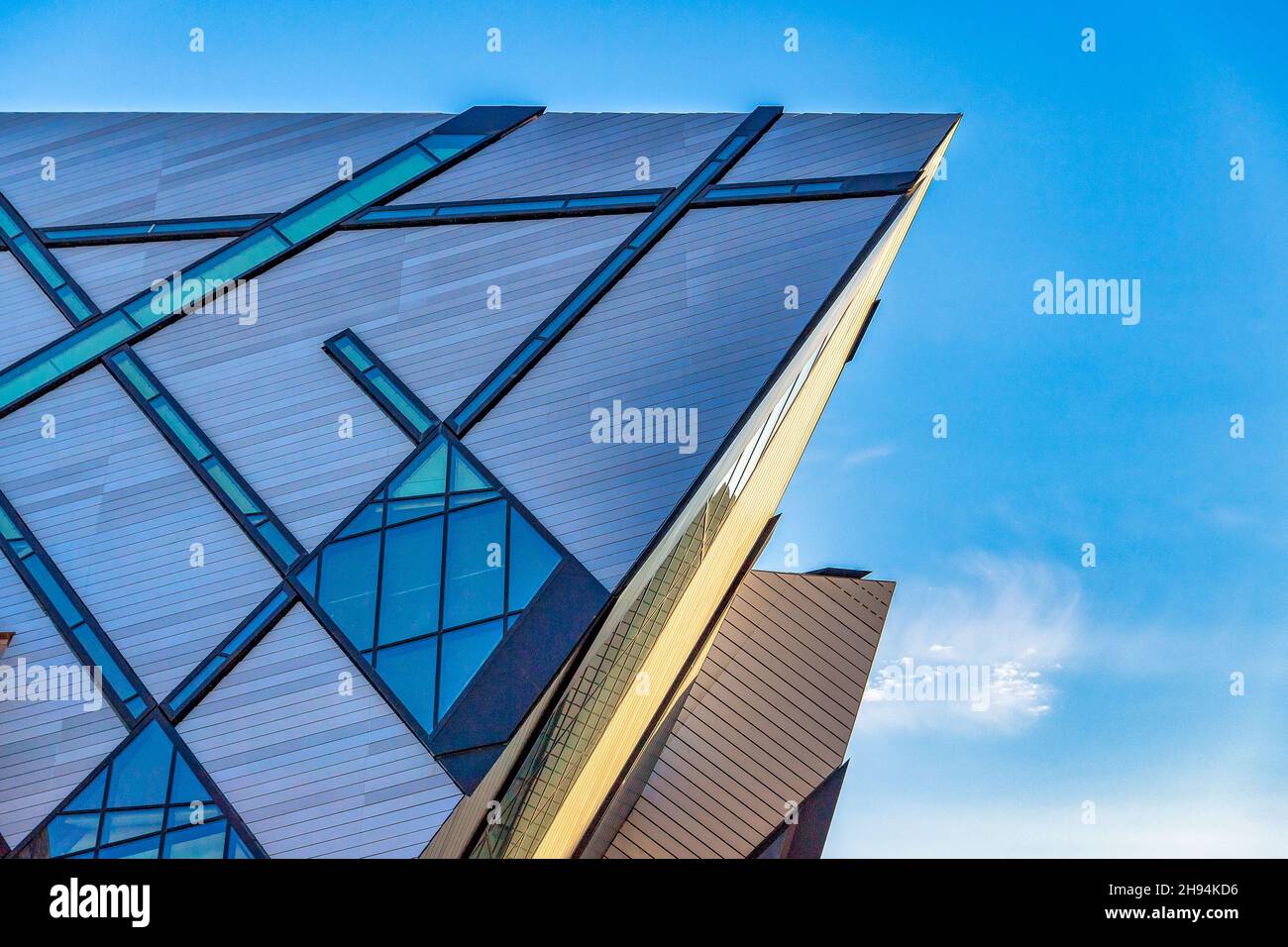 Royal Ontario Museum or ROM close up detail of the Libeskind glass facade. Nov. 22, 2021 Stock Photo