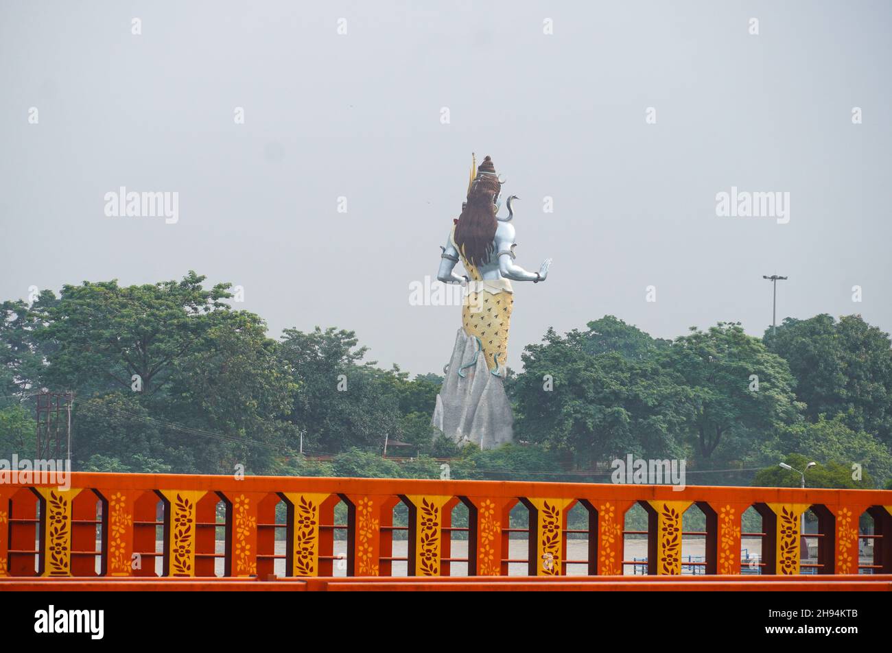 God shiva statue Rishikesh Haridwar, Har Ki Pairi Ghat Stock Photo
