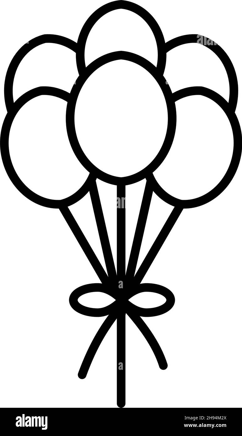 Outline vector balloons icon isolated on white background. esp Stock ...