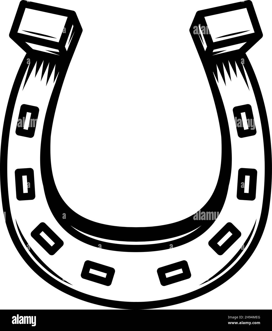 illustration of horseshoe. Design element for poster, card, logo, label