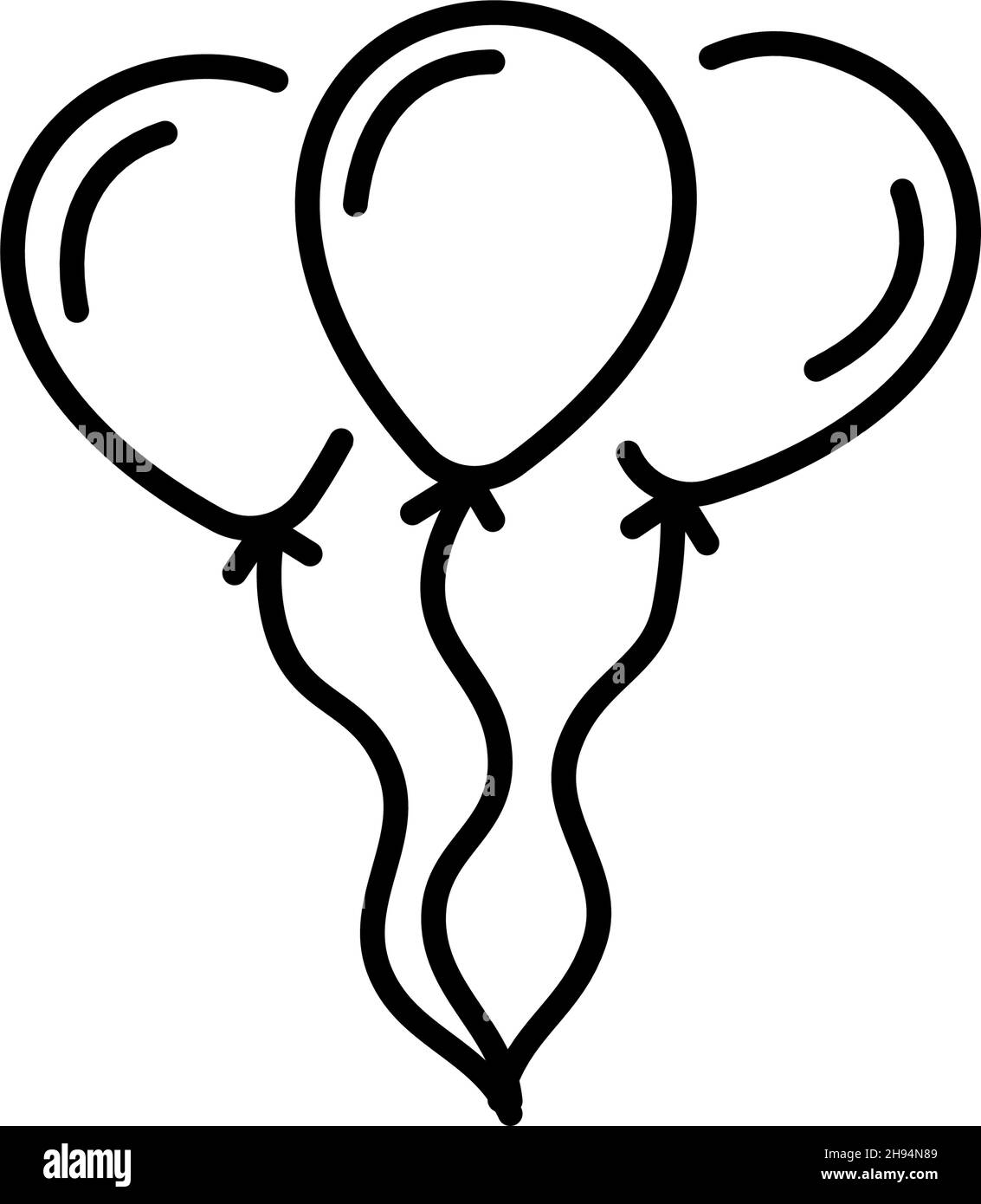 Outline vector balloons icon isolated on white background. esp Stock ...