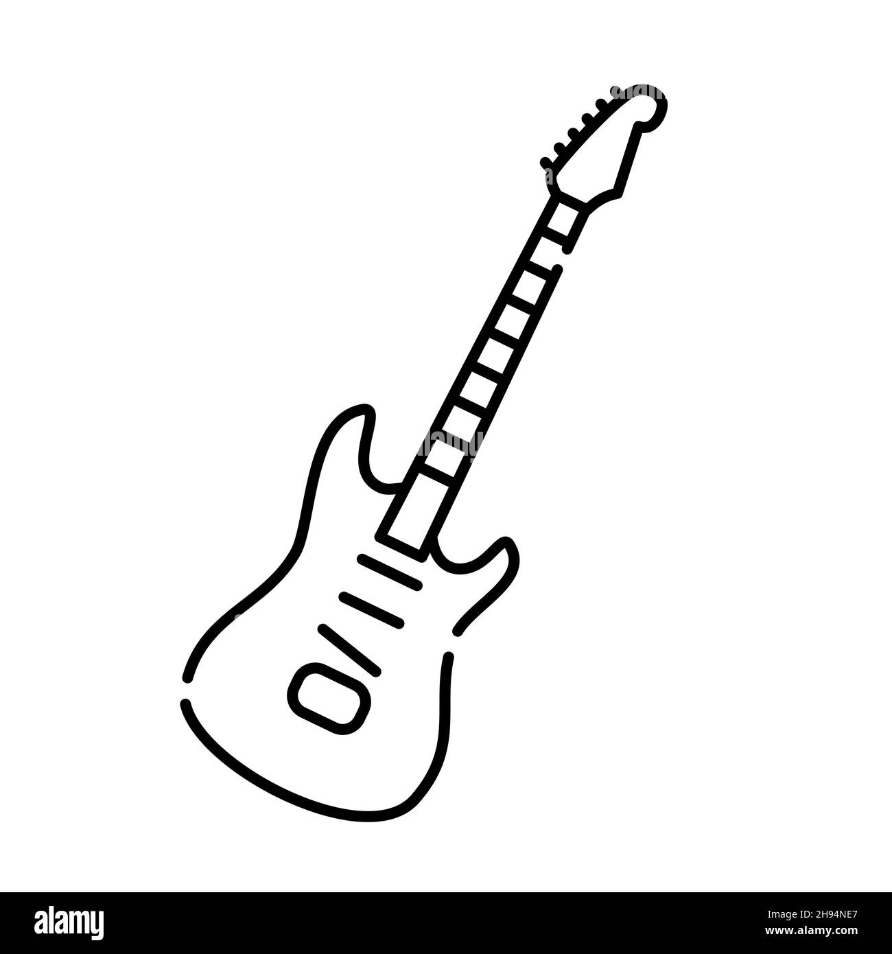 Outline, simple vector electric guitar icon isolated on white background.  esp Stock Vector Image & Art - Alamy