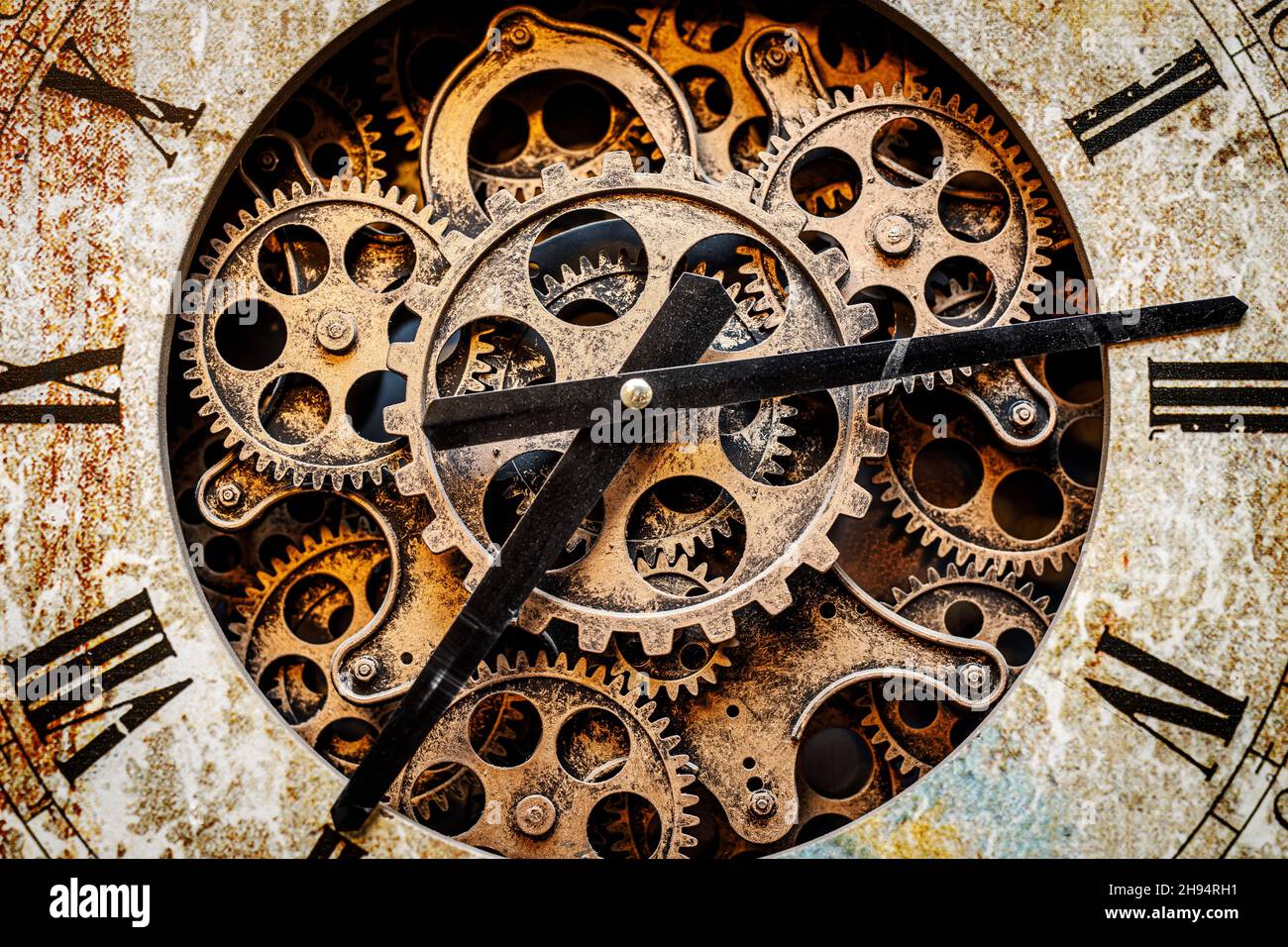 close up of vintage watch mechanism gears Stock Photo - Alamy