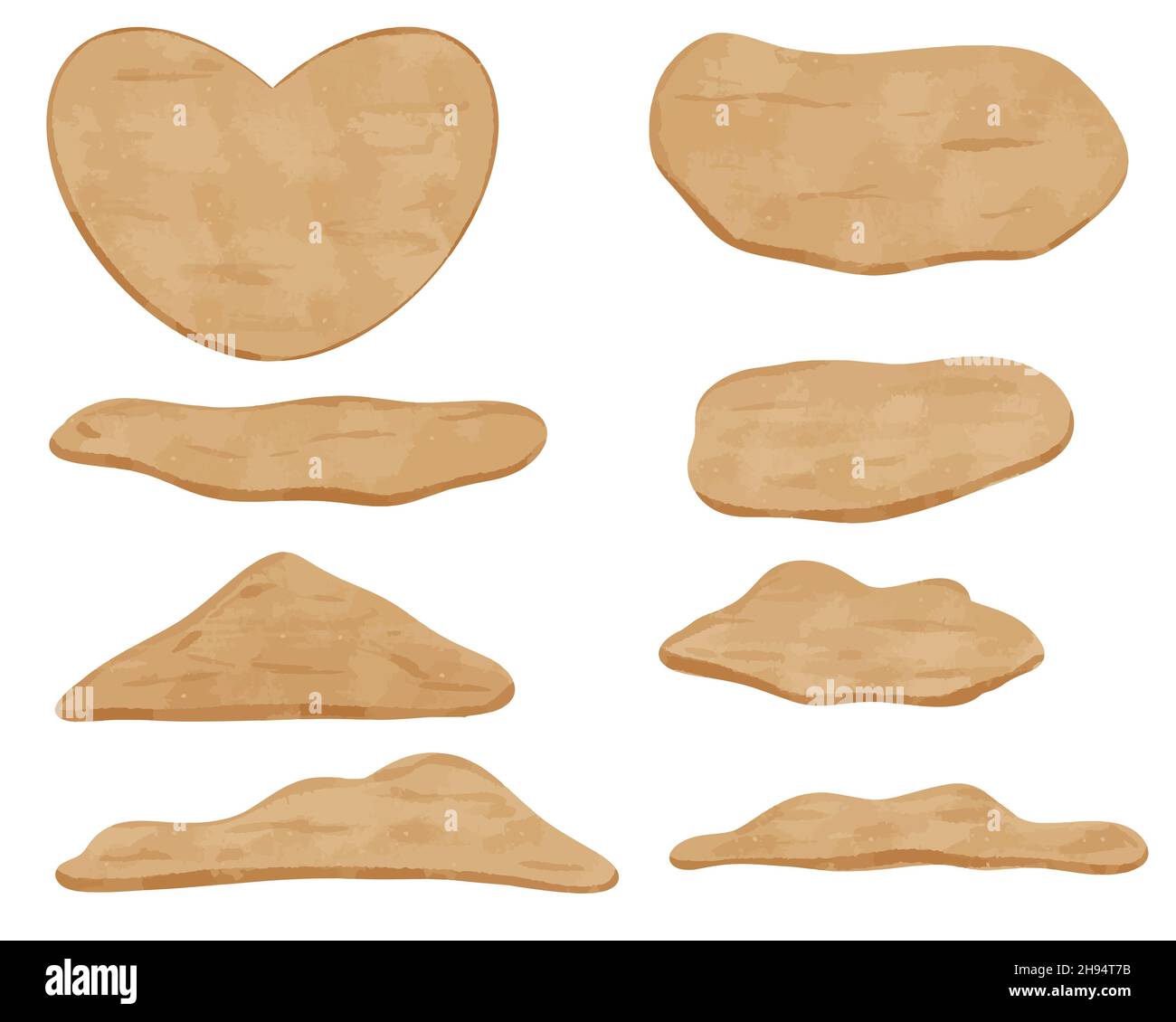 Sand watercolor set vector illustration isolated Stock Vector Image