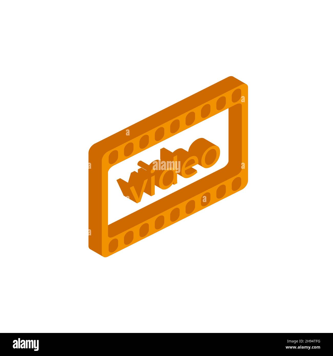 Vector isometric video icon on a white background EPS Stock Vector