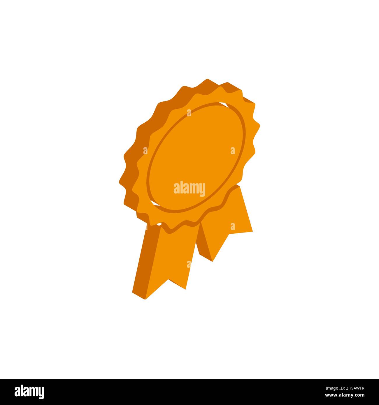 Vector isometric badge with ribbons icon on a white background eps ...