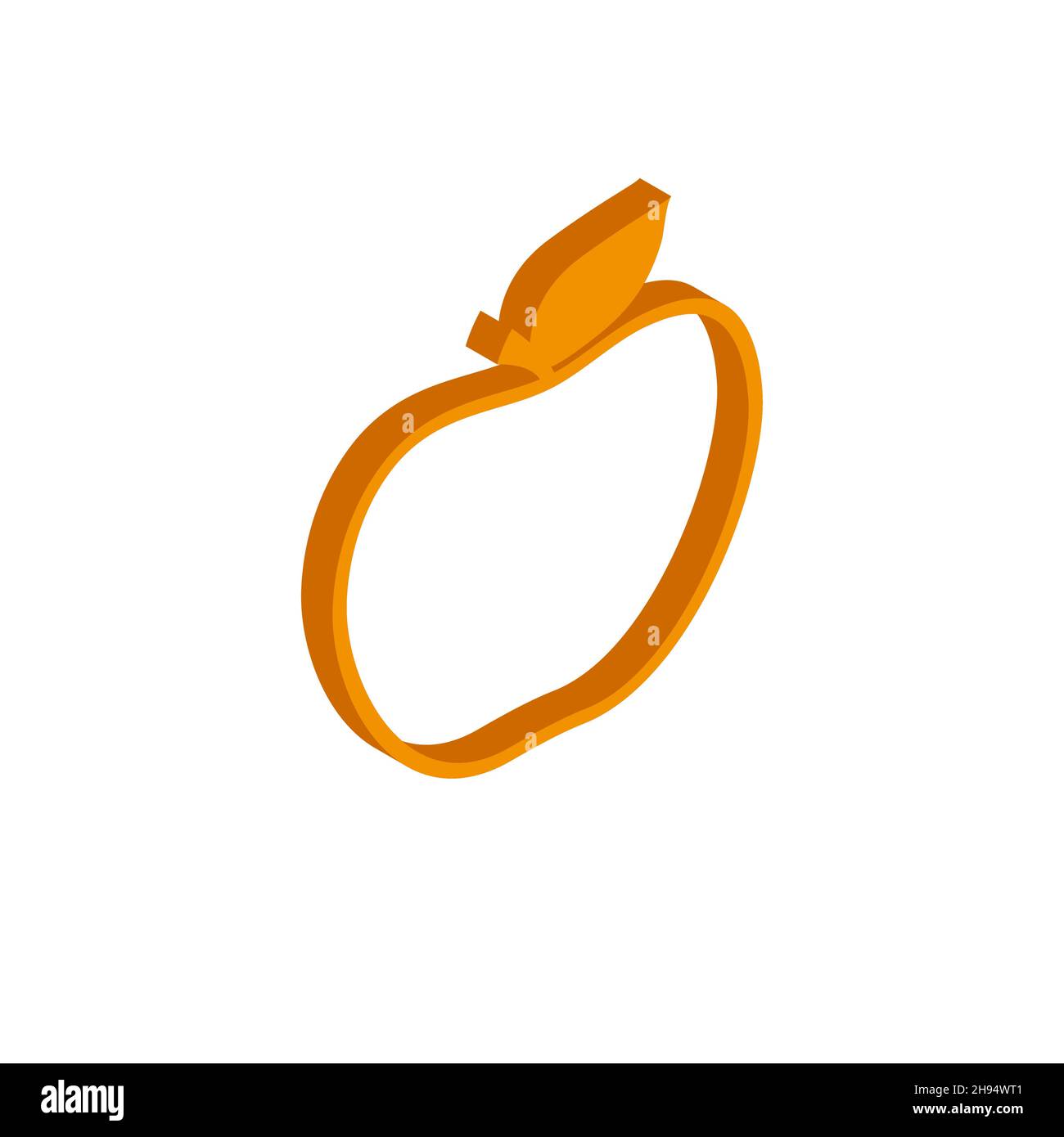 Vector isometric apple icon on a white eps Stock Vector