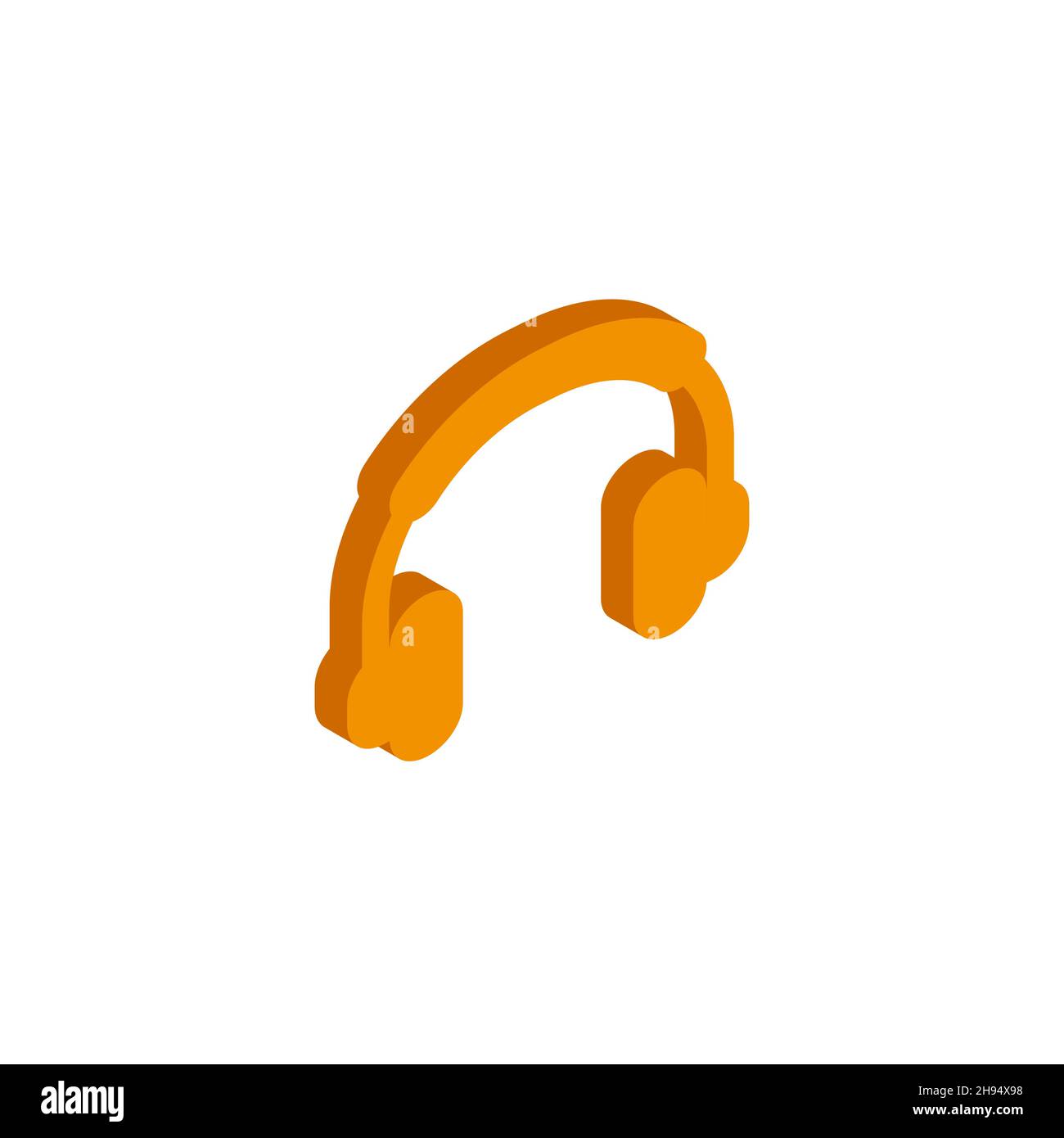 Vector isometric headphones icon on a white background eps Stock Vector