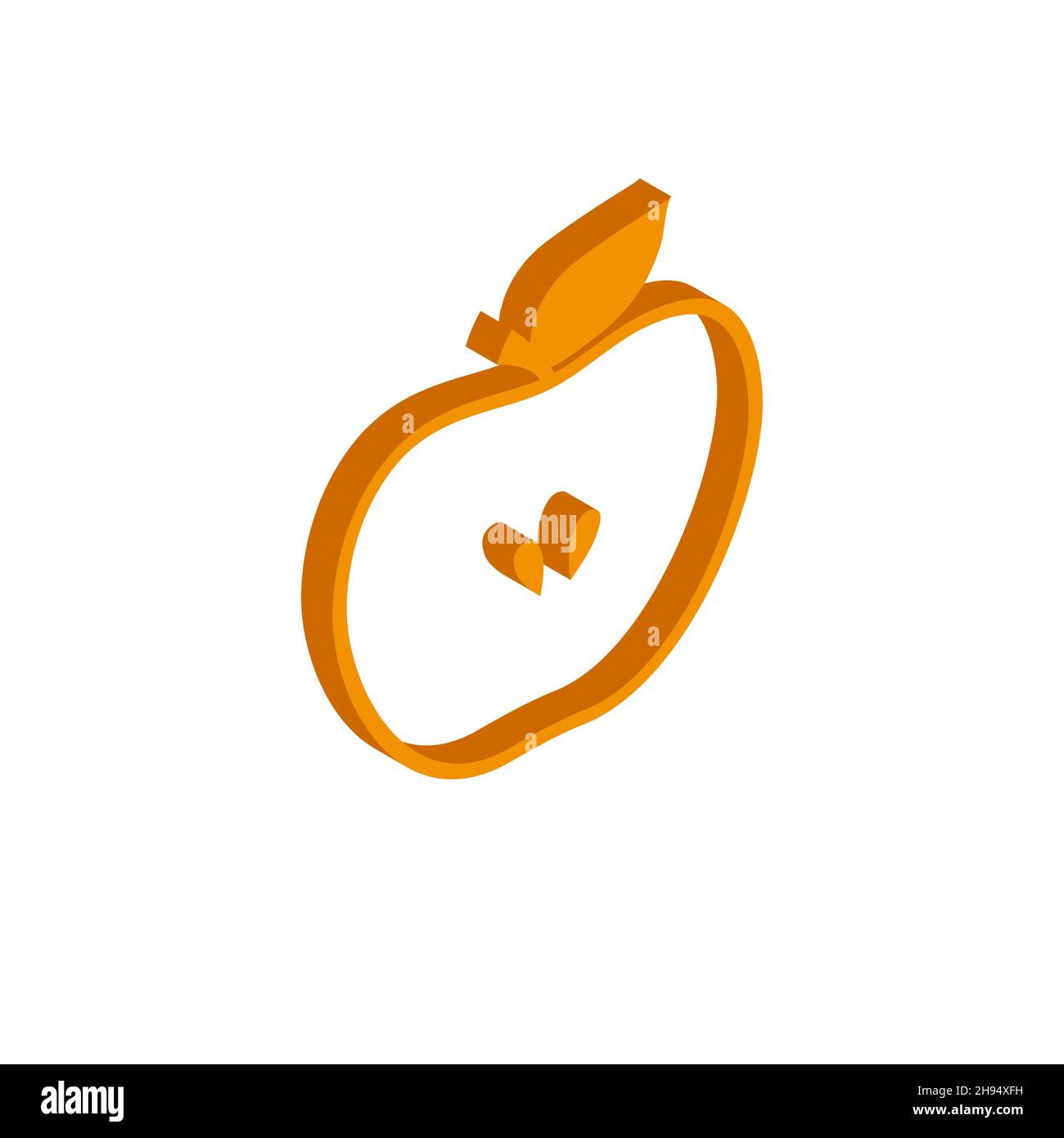 Vector isometric apple icon hi-res stock photography and images - Alamy