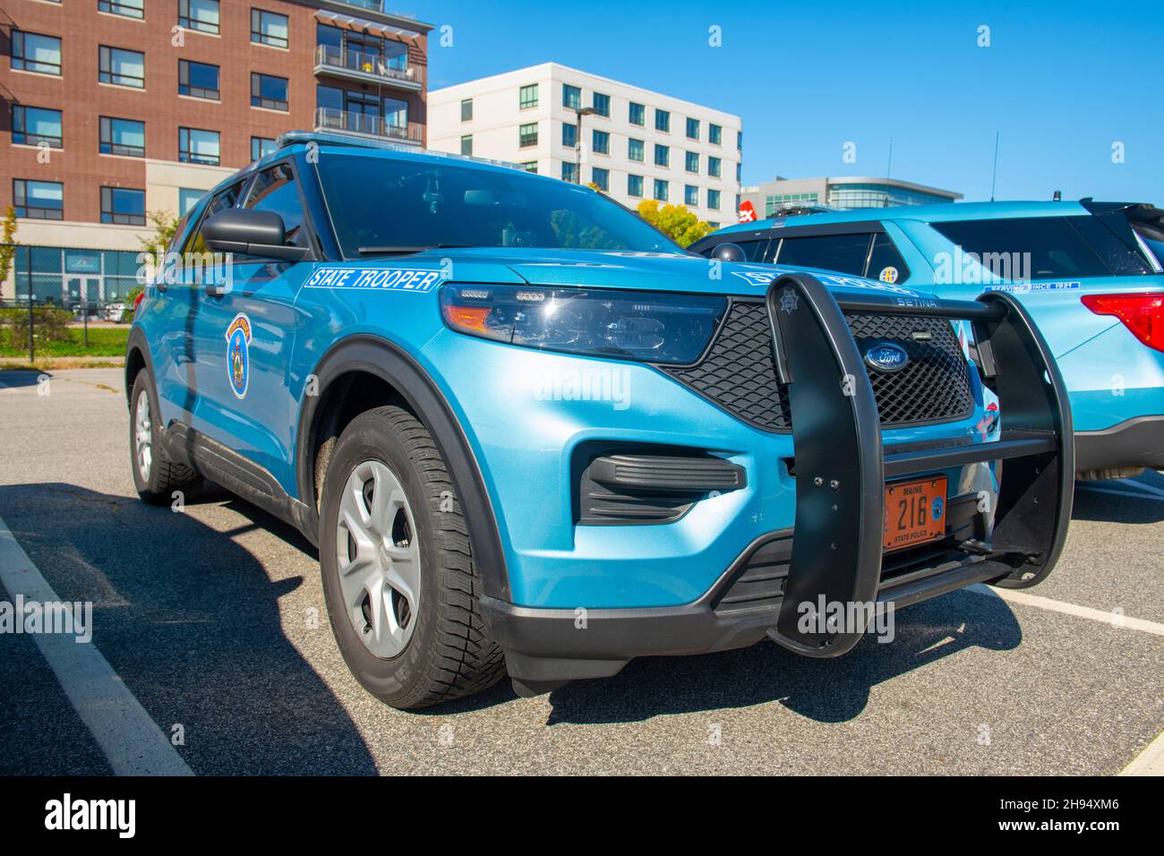 Ford Interceptor Maine State Police Interceptor SUV car in downtown