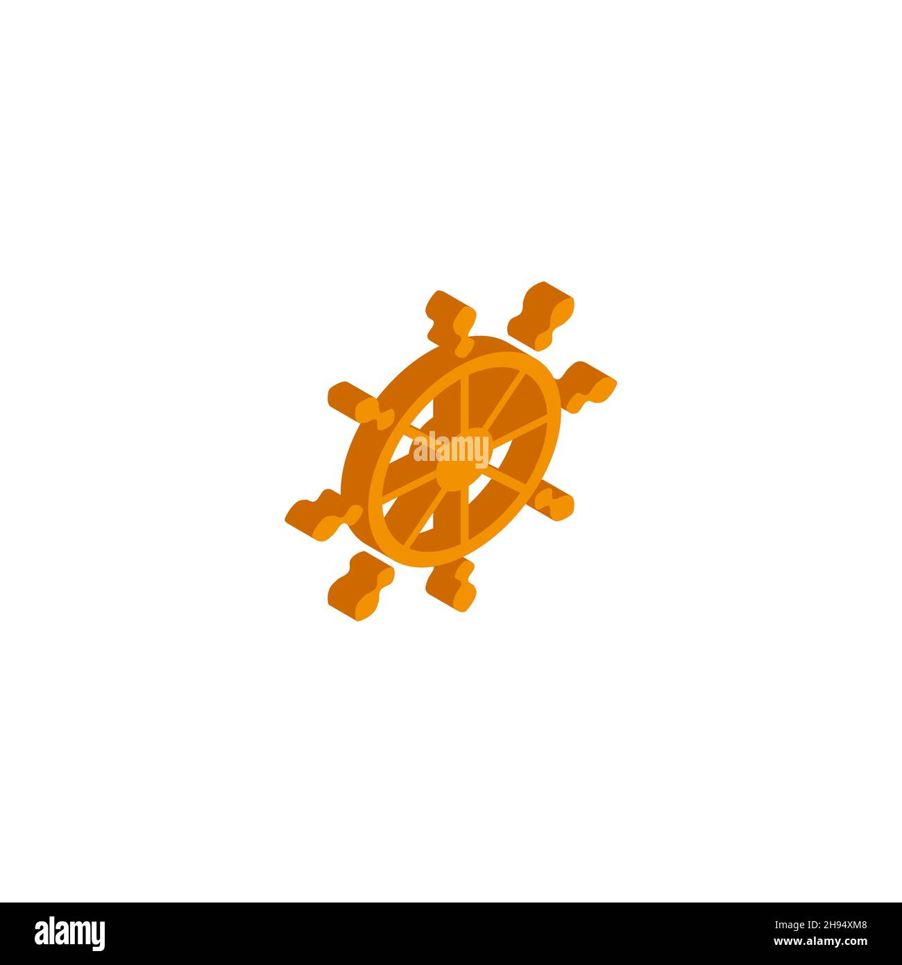 Vector isometric nautical helm wheel icon on a white background eps Stock Vector