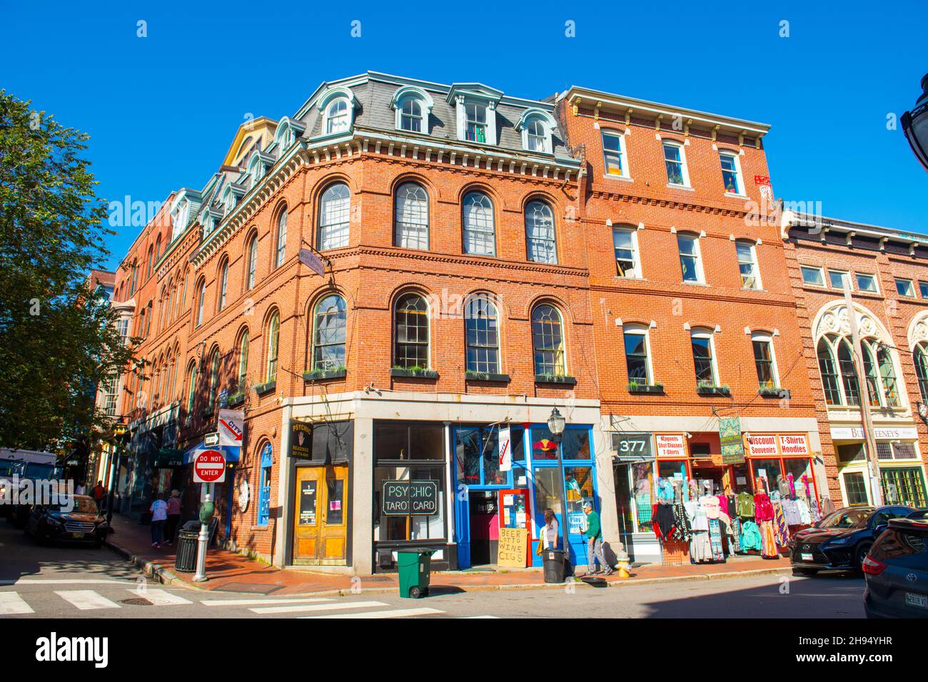 Historic commercial building on 1 Exchange Street at Fore Street in Old