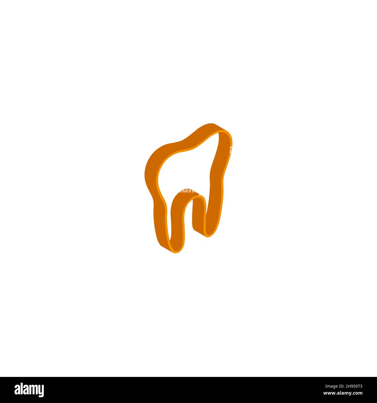 Isometric vector tooth icon sign isolated on white background. eps Stock Vector