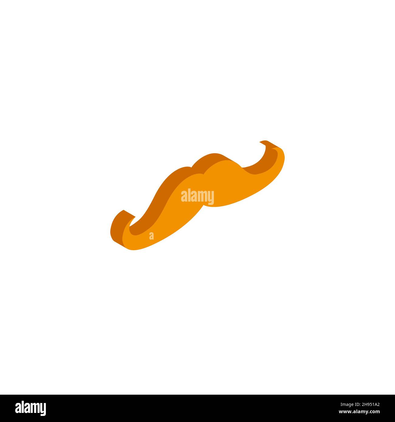 Vector icon mustache isometric sign isolated on white background. eps Stock Vector
