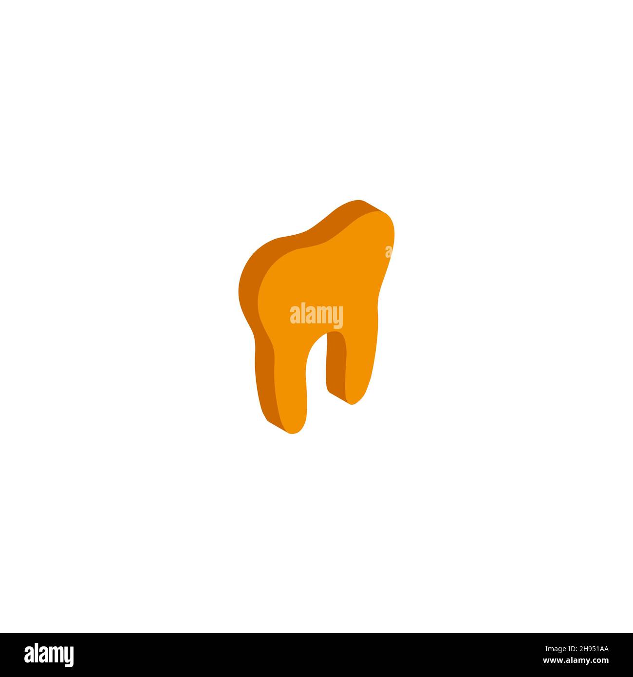 Isometric vector tooth icon sign isolated on white background. eps Stock Vector