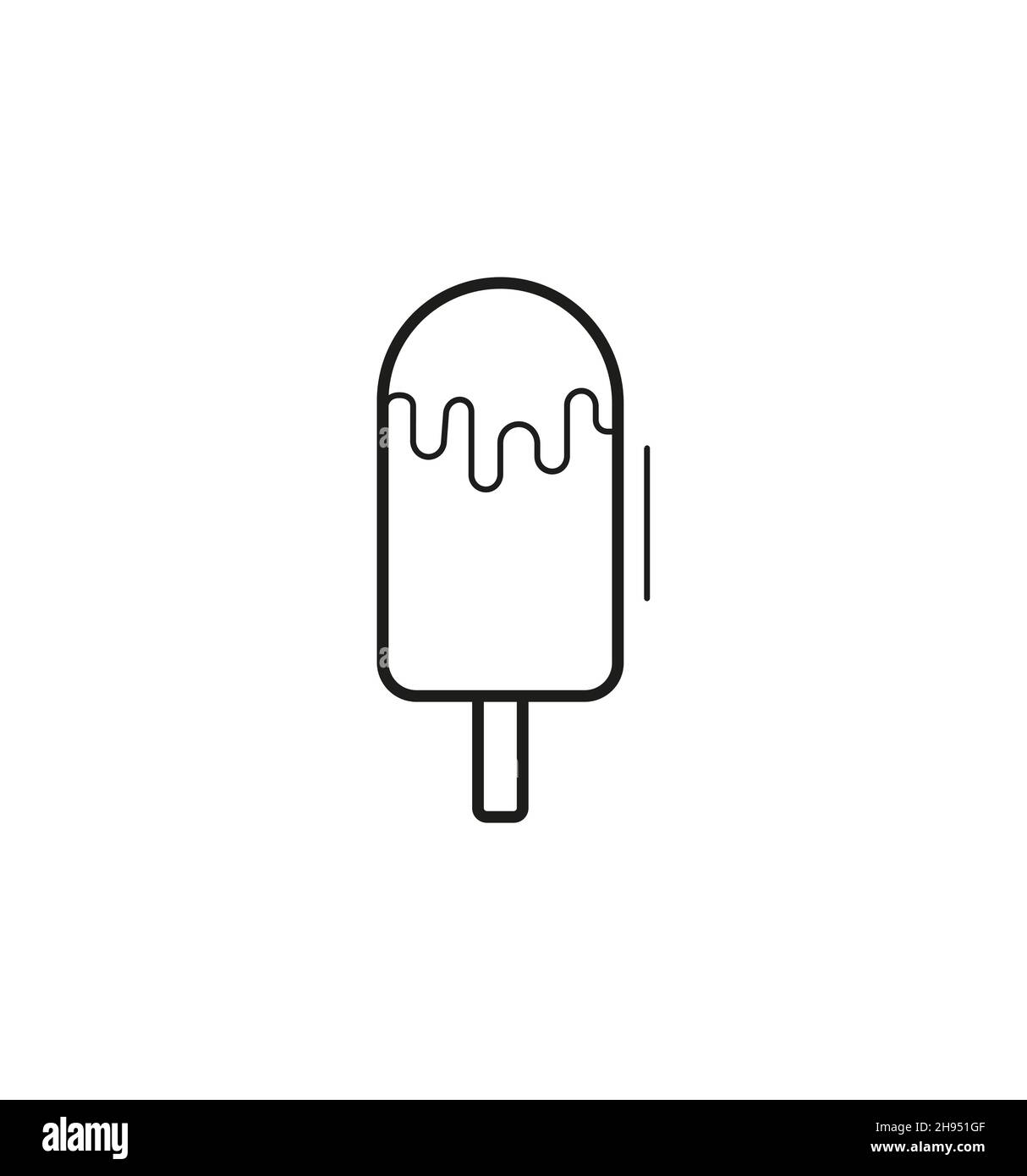 ice cream line art vector icon on white background eps Stock Vector