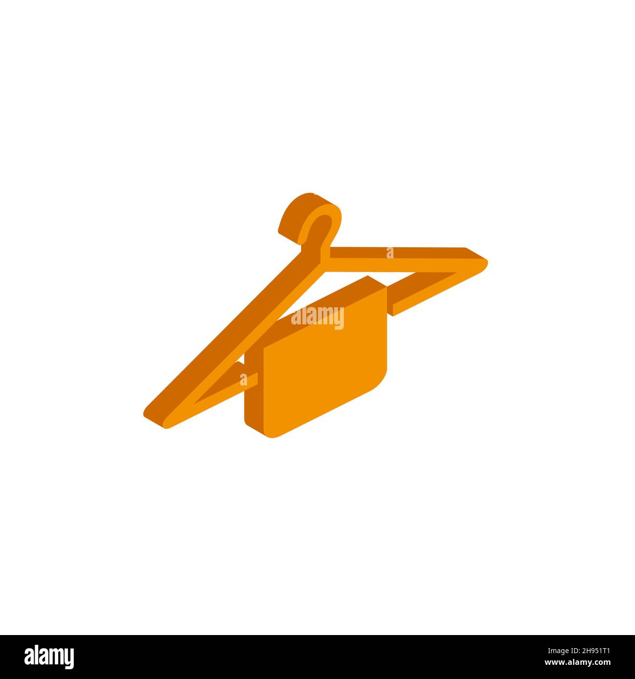Isometric vector hanger icon sign isolated on white background. eps Stock Vector