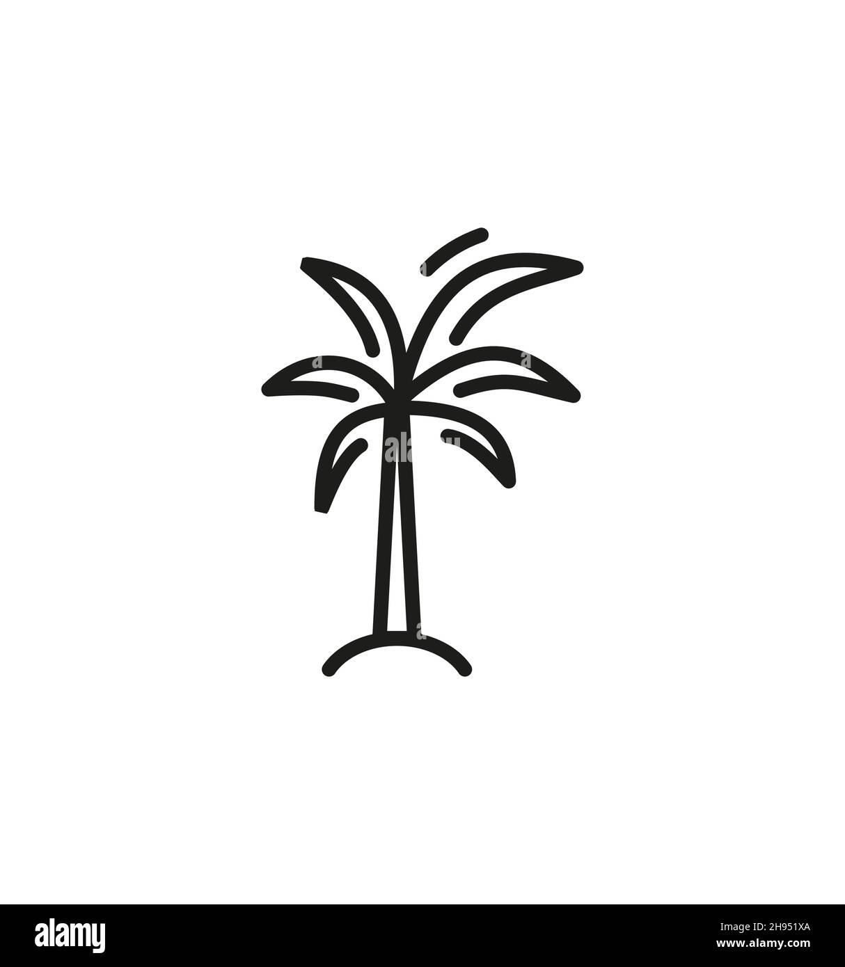 art line vector palm tree icon on white background eps Stock Vector ...