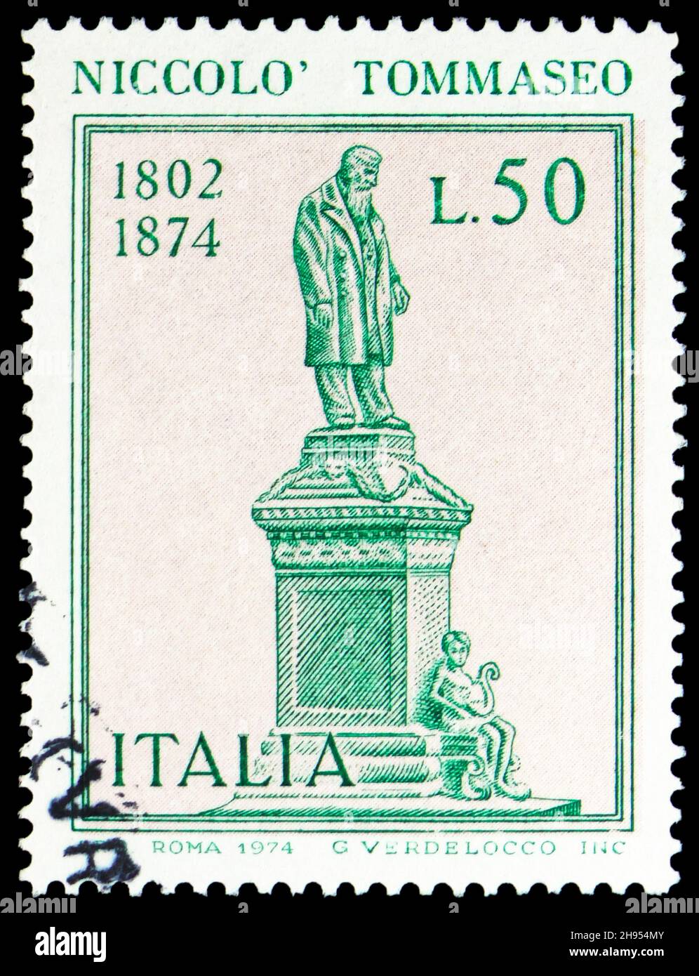 MOSCOW, RUSSIA - OCTOBER 24, 2021: Postage stamp printed in Italy shows Niccolo Tommaseo, circa 1974 Stock Photo