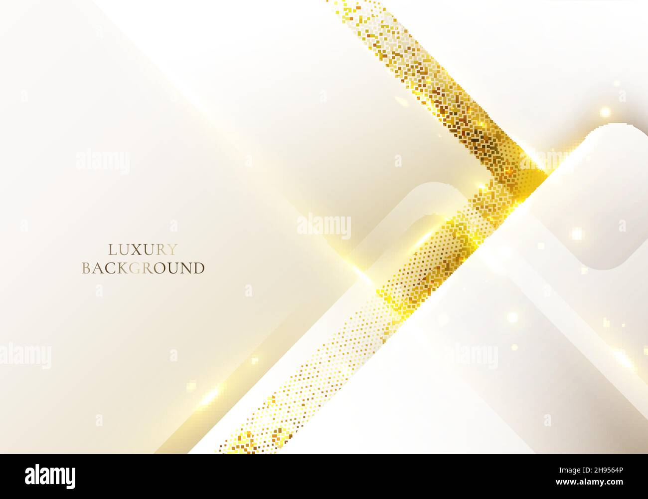 3D modern luxury template design white triangles stripes and golden ...