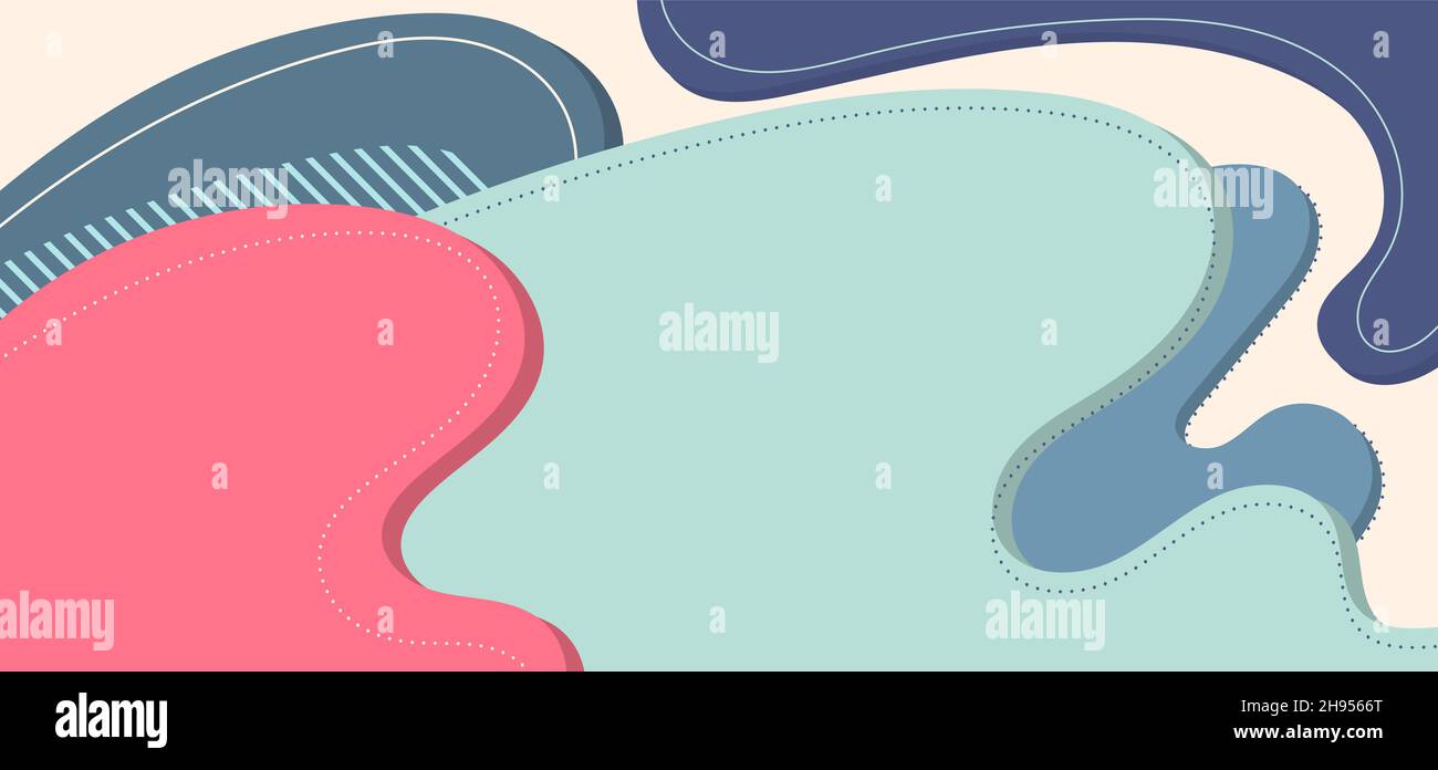 Abstract trendy organic shape composition amorphous forms and lines with dots elements on white background. Vector illustration Stock Vector